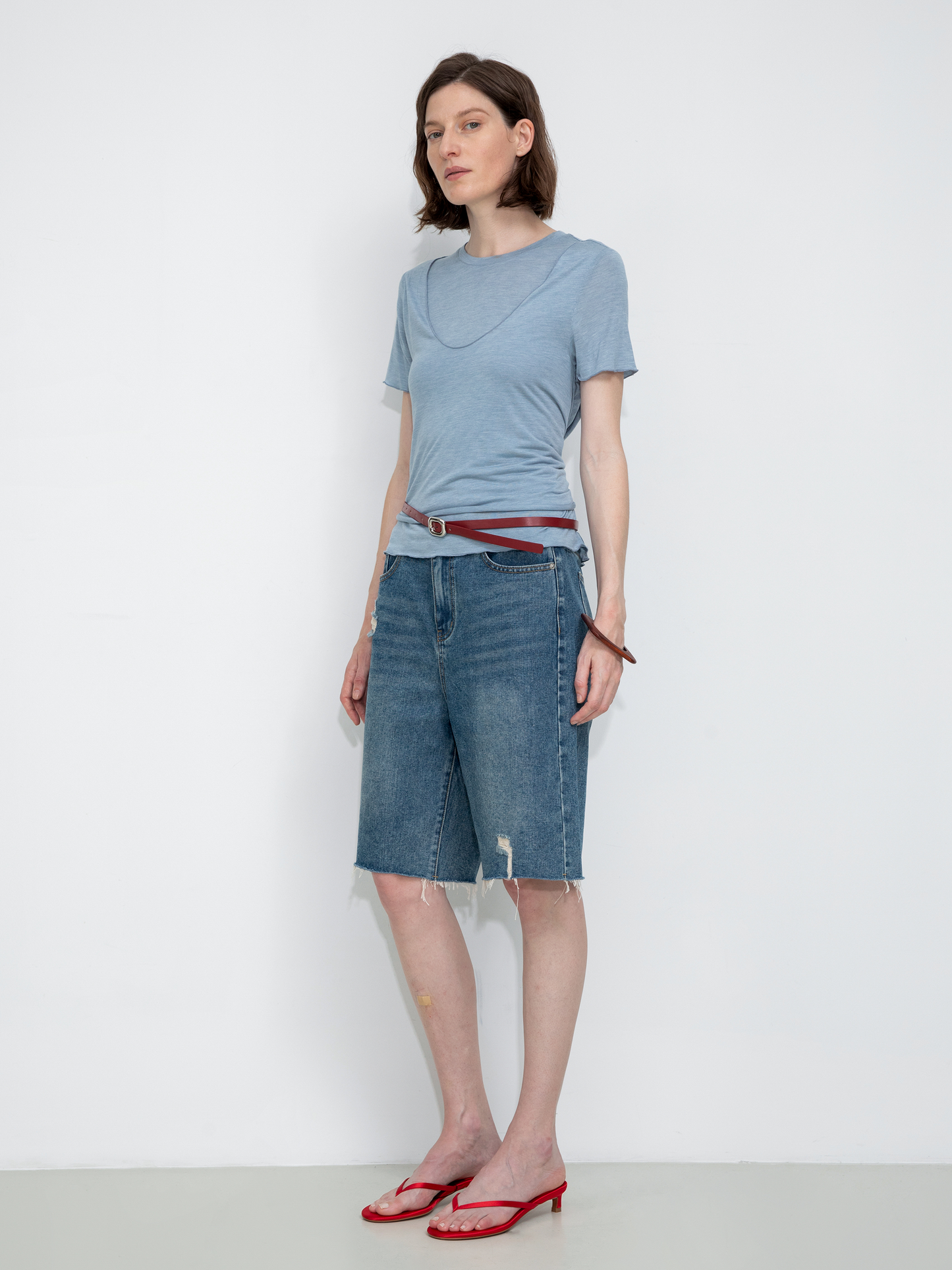 Convertible Layered Short-Sleeve T-Shirt