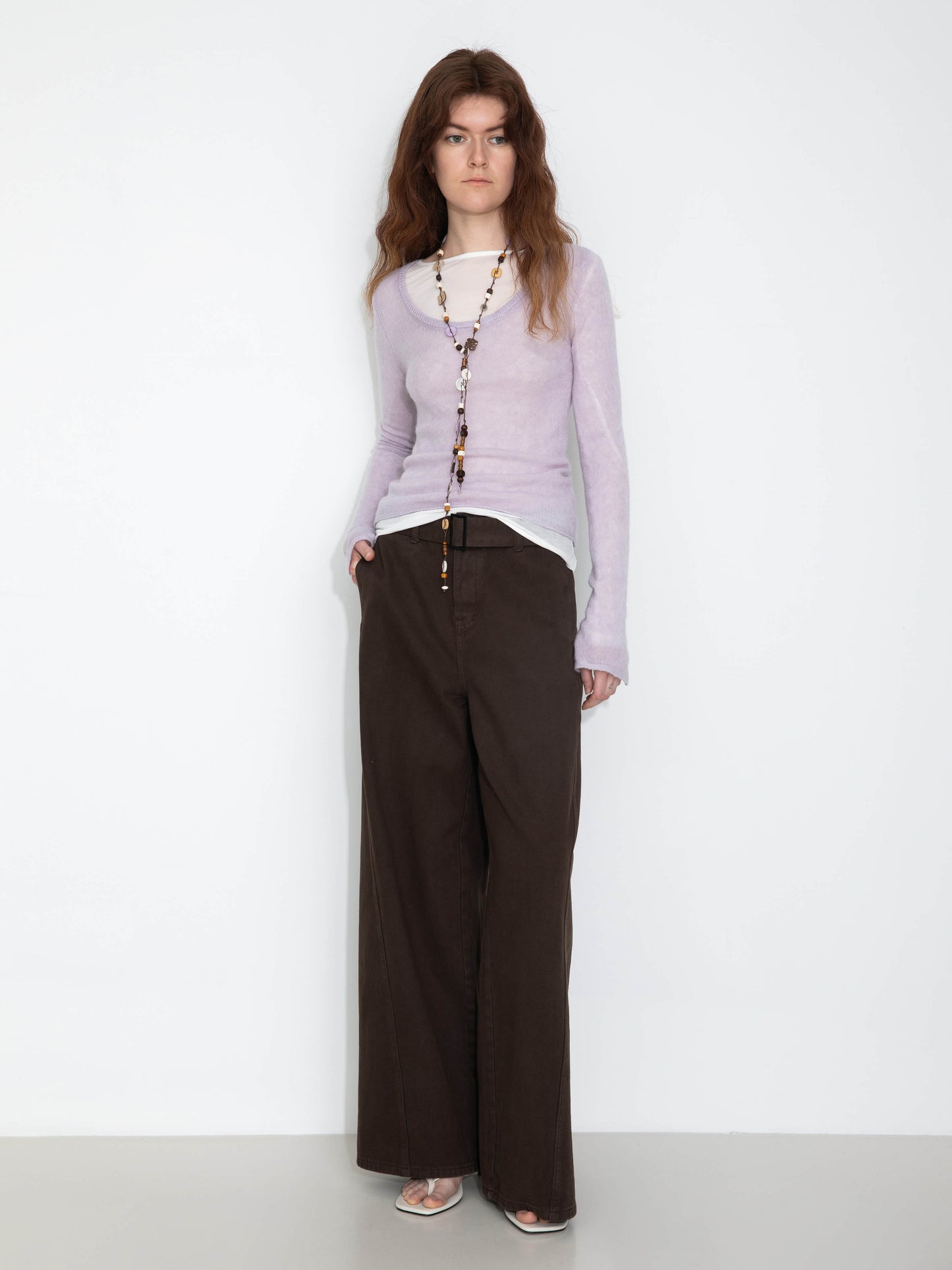 Crew Neck Slim-Fit Knitted Top