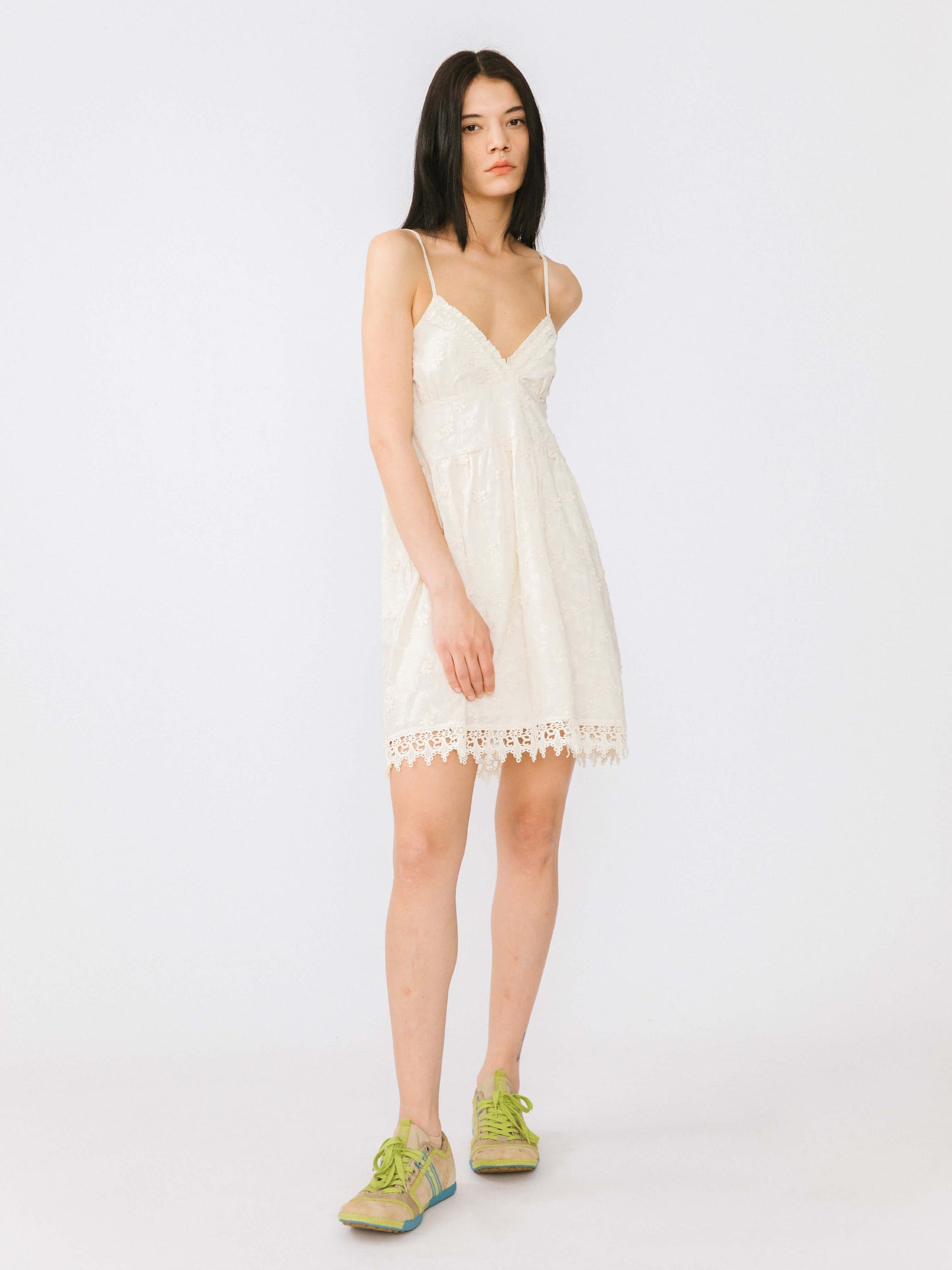 3D Embroidery Lace Sling Dress