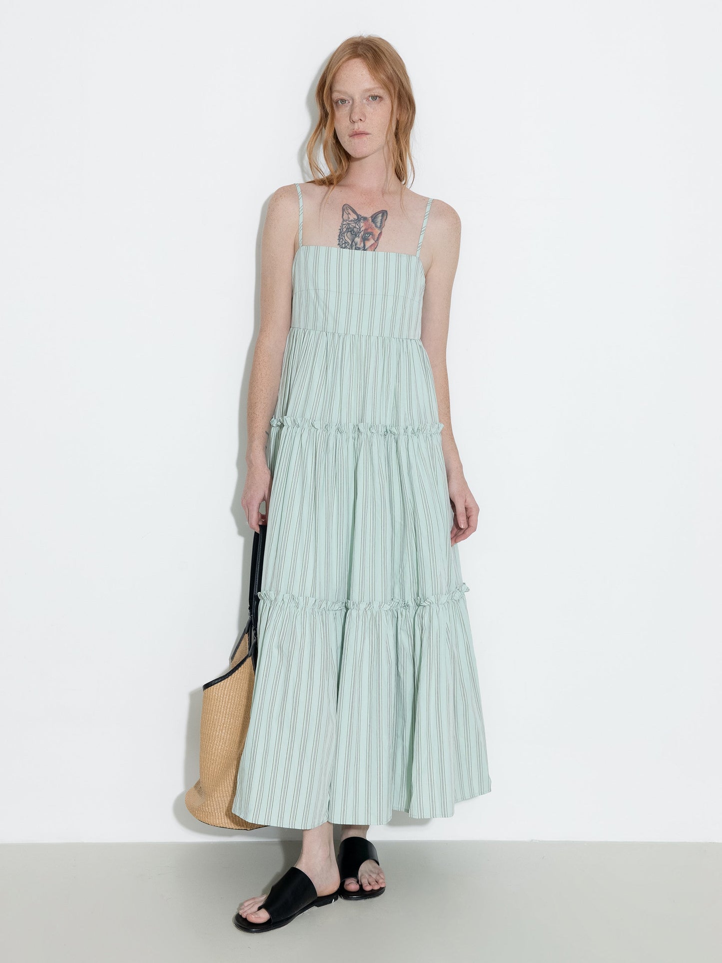 Strap Striped Cake Dress