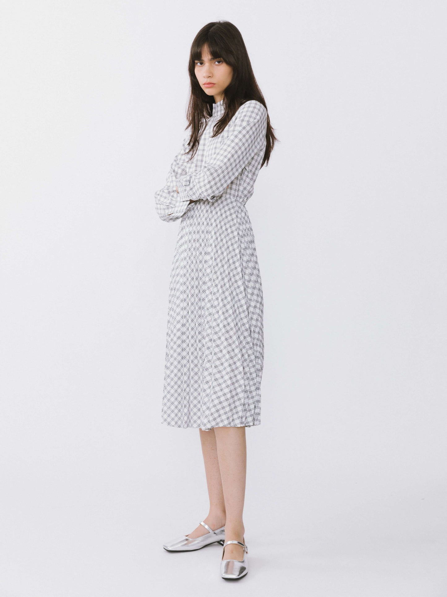 Tartan Neck Tie A-line Dress