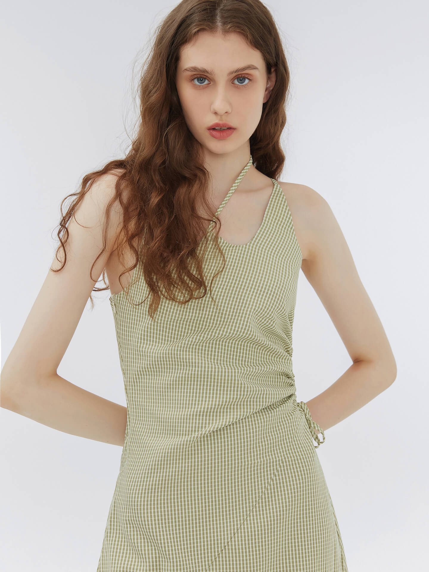 Striped Triple Strap Woven Midi Dress