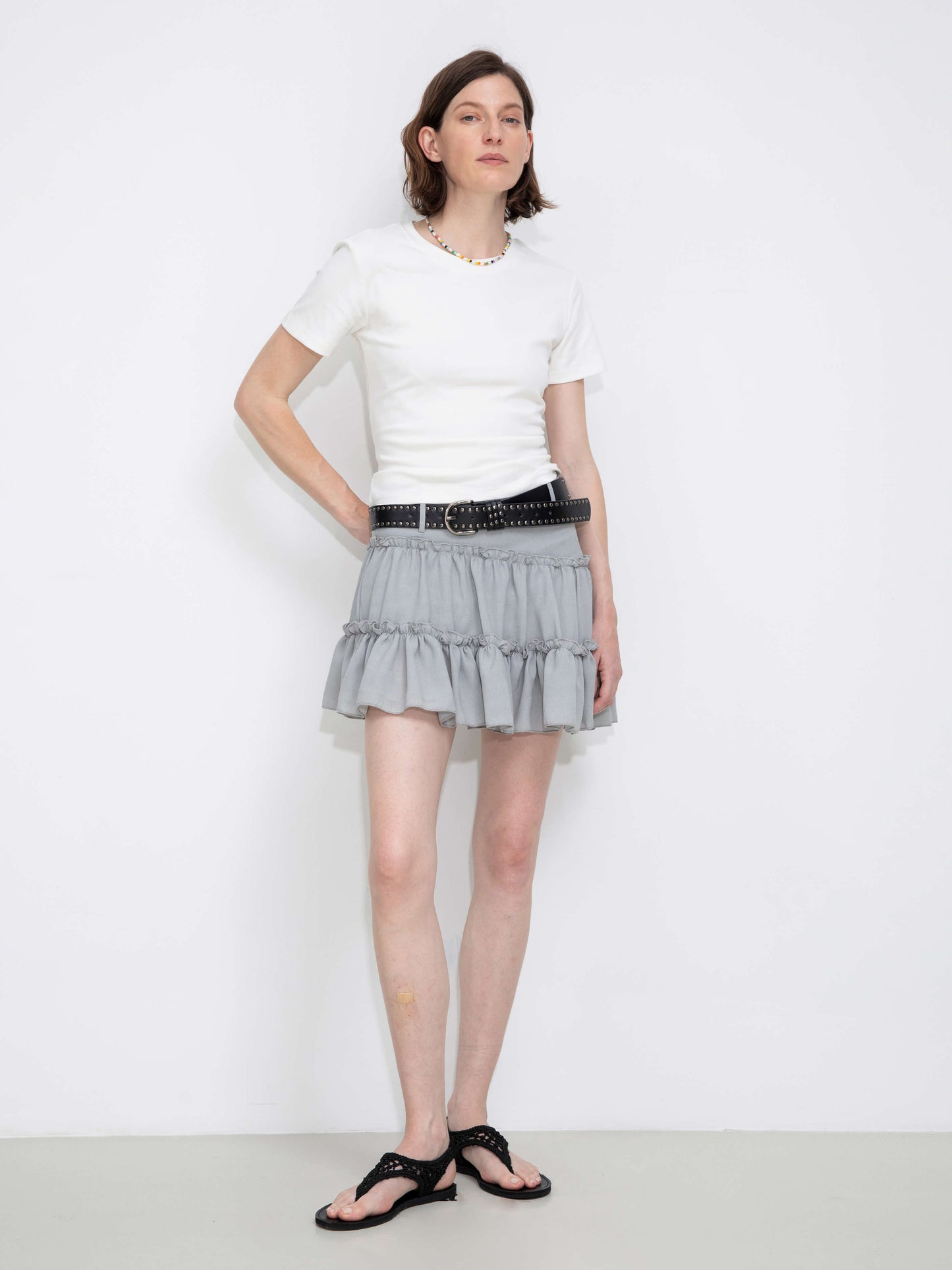 Asymmetrical Ruffled Mini Skirt