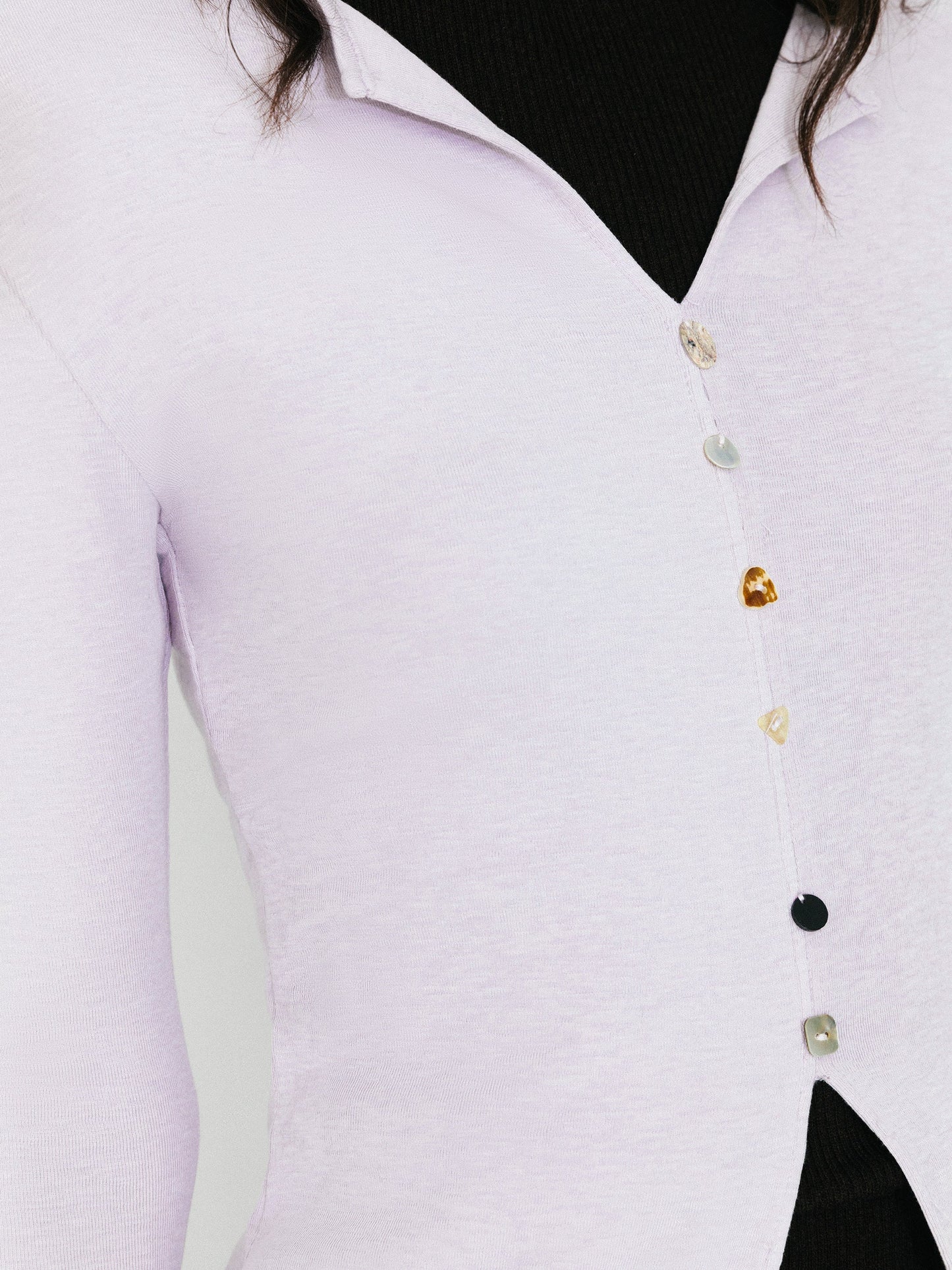 C by CUBIC V-Neck Slim-Fit Knit Long-Sleeve Top