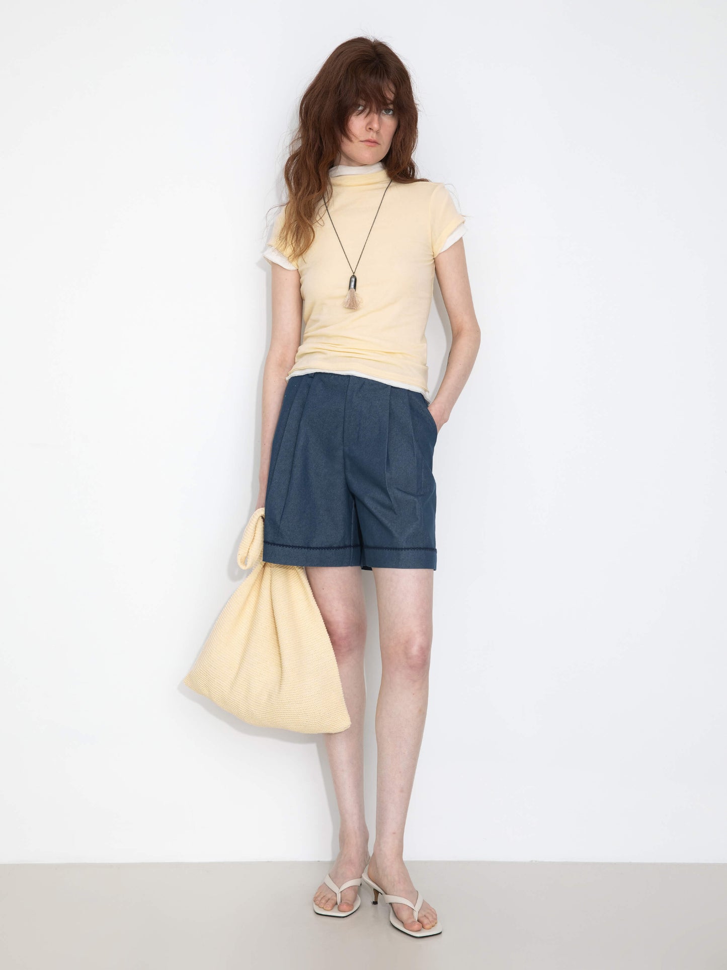 Pleated Wide-Leg Shorts