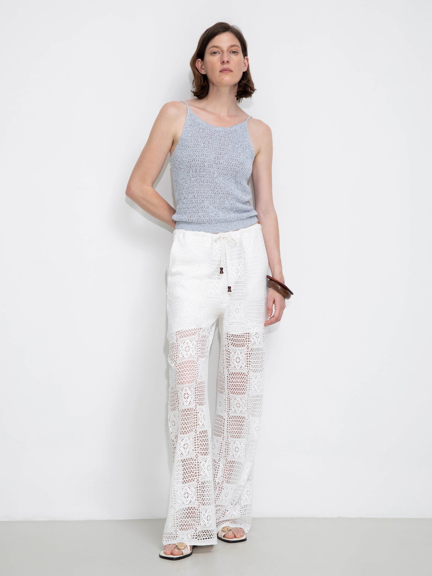 Crochet Knit Hollow-Out Trousers