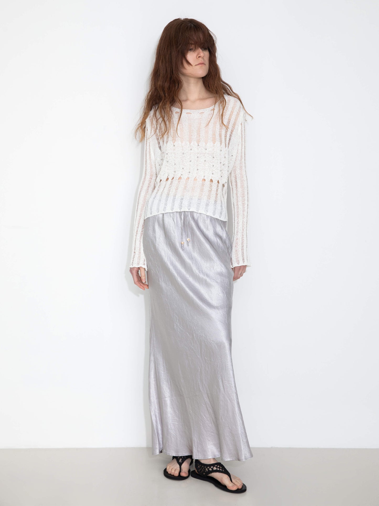 100% Heavyweight Acetate Bias Cut Skirt