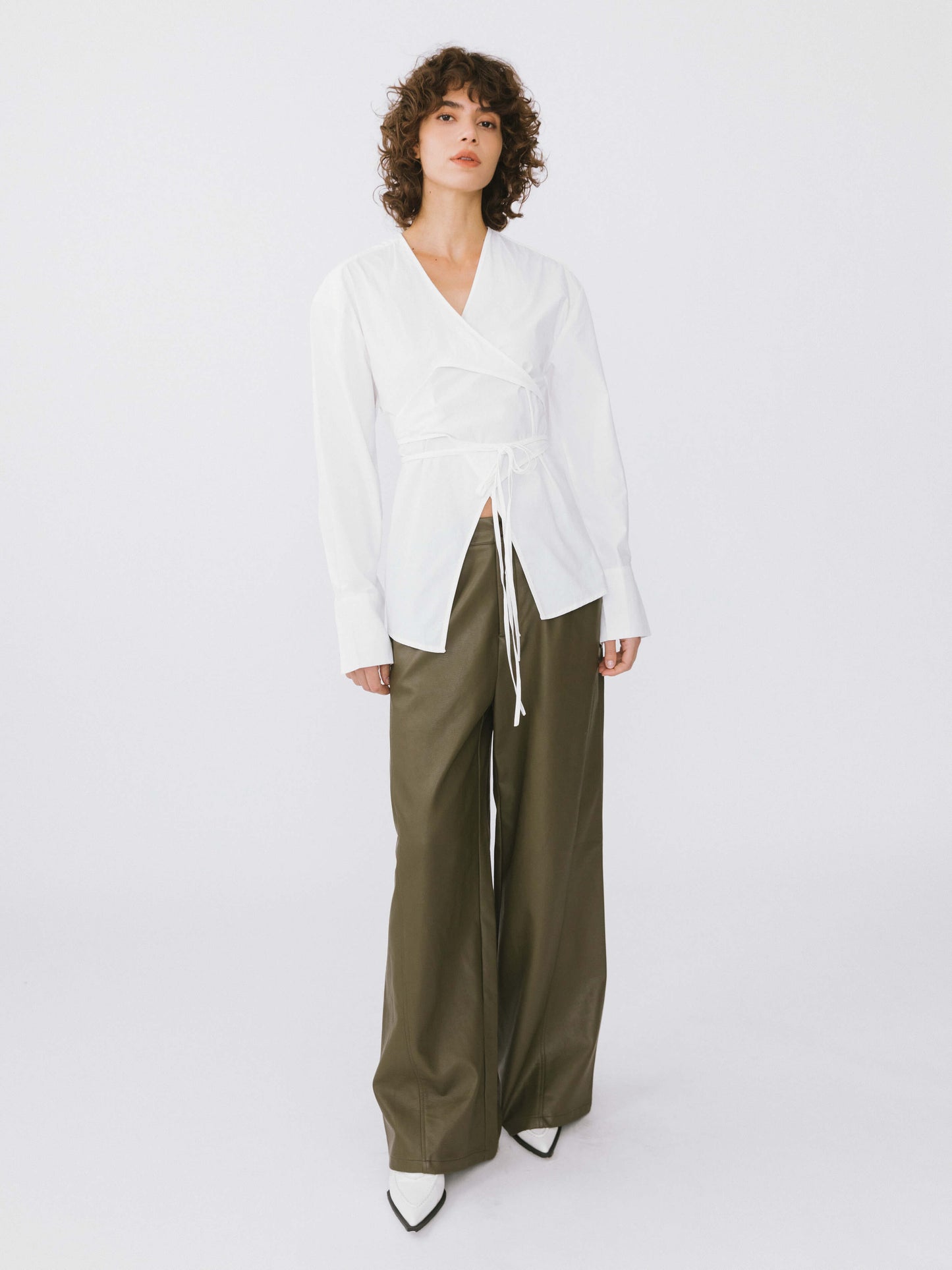 V-Neck Criss-Crossed Layered Blouse