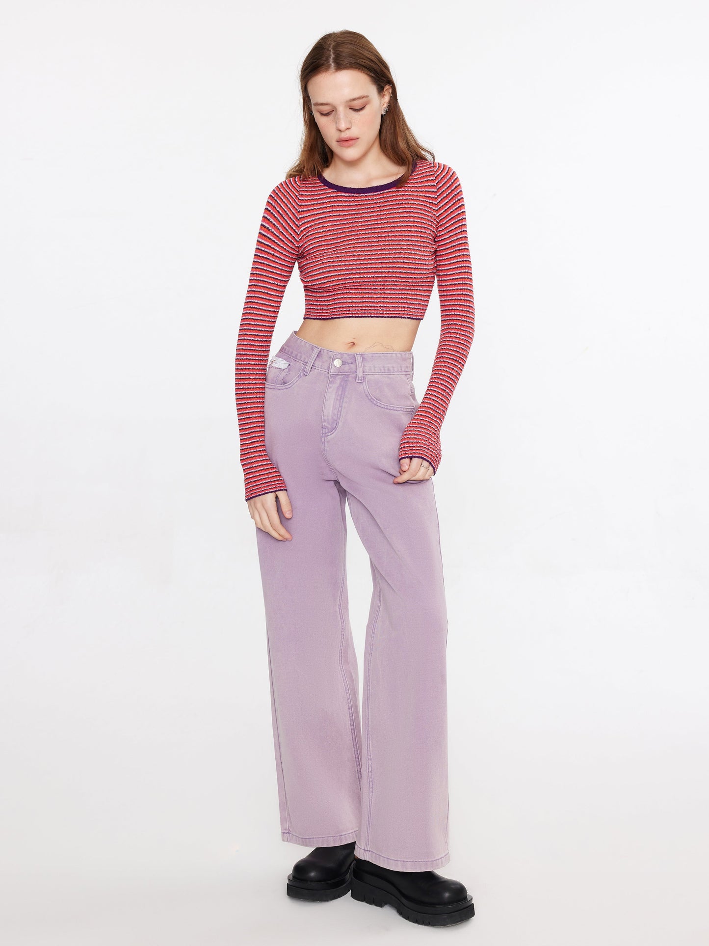 Striped Fitted Long Sleeve Top