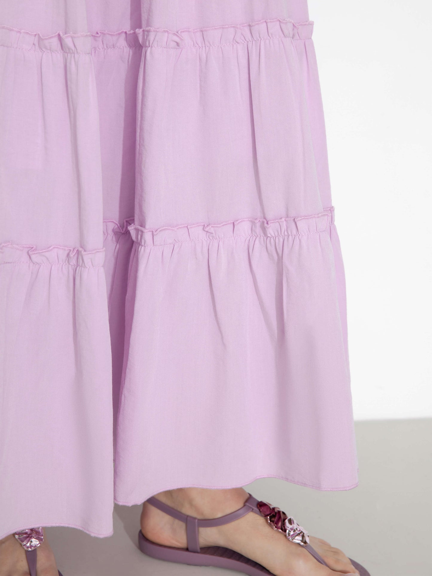 High-Waisted A-Line Maxi Flowy Skirt