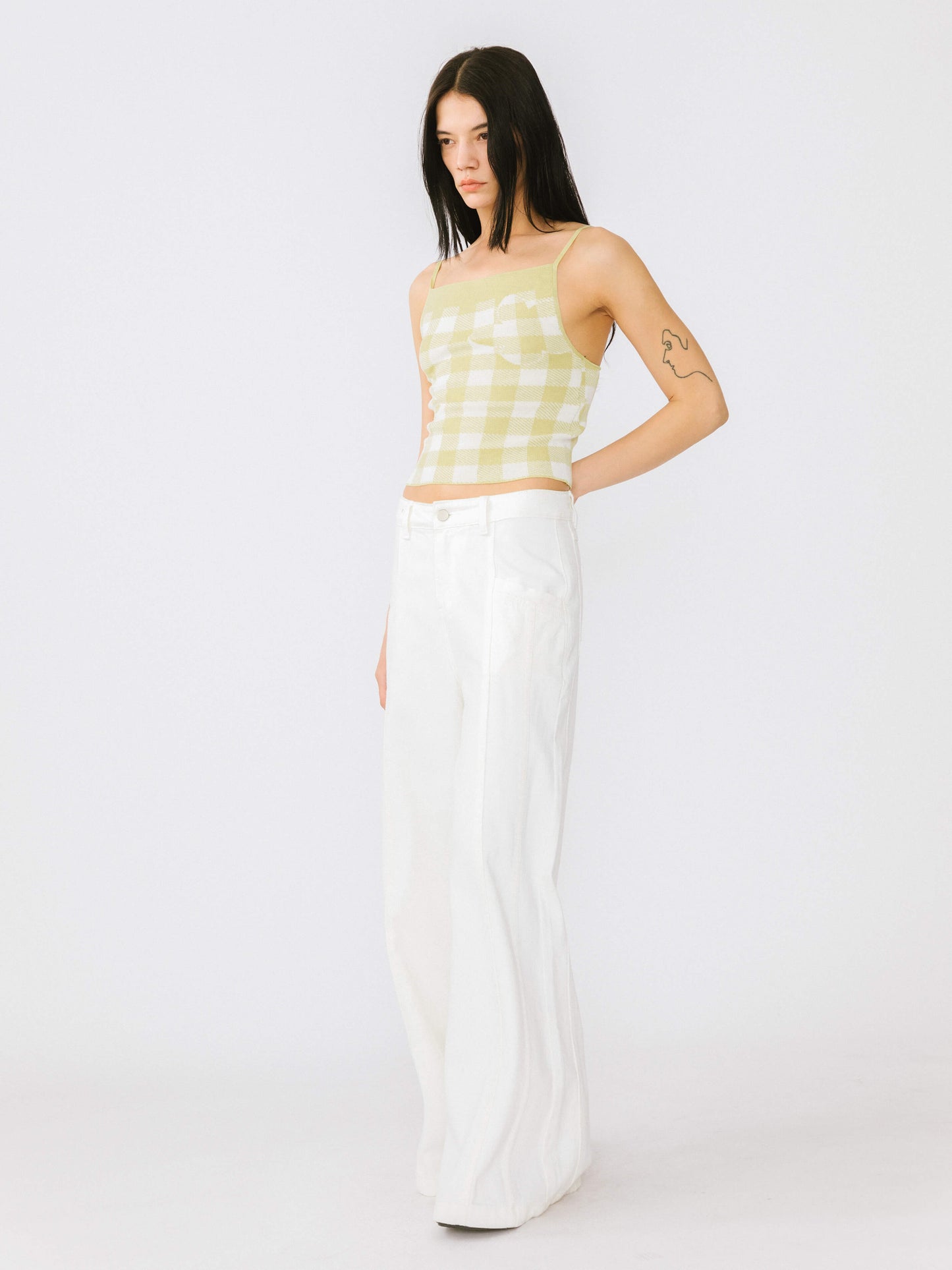 Checkered Knit Camisole top