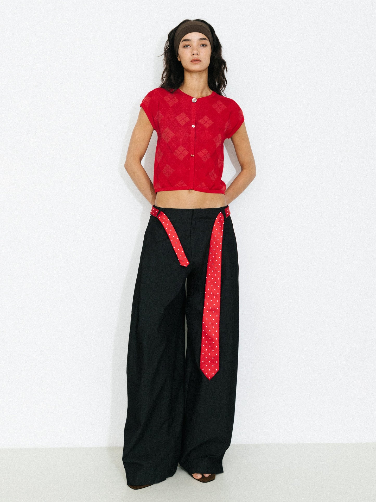 Cropped Knit Short-Sleeve Cardigan