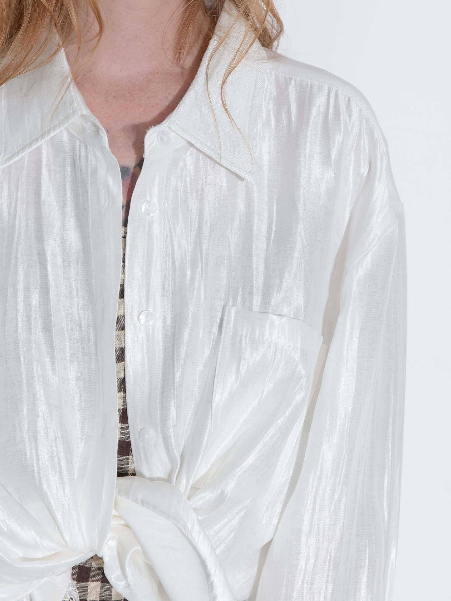 Lace Patchwork Loose Long Sleeves Shirt