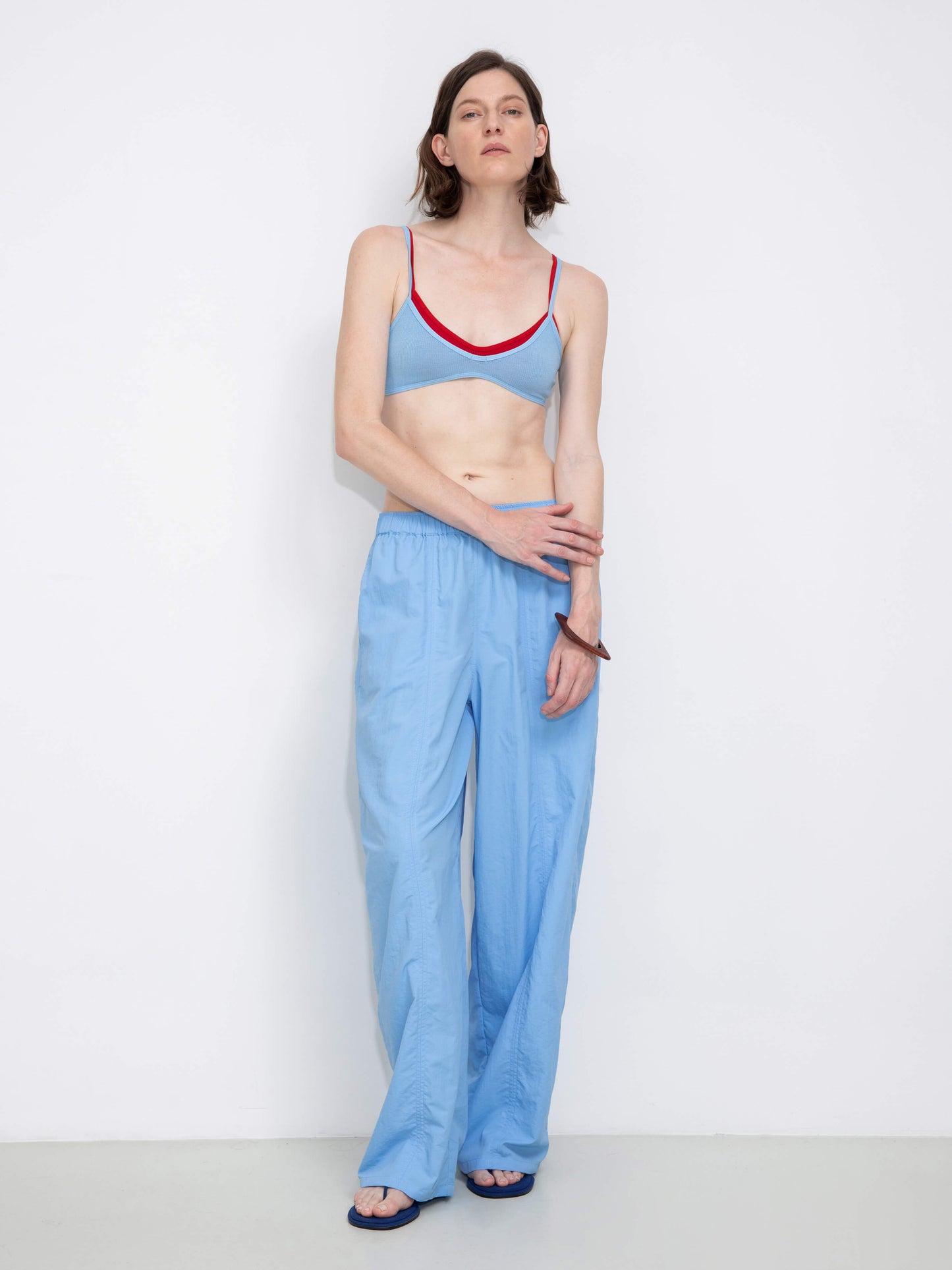 Loose-Fit Elastic Waist Tapered Trousers