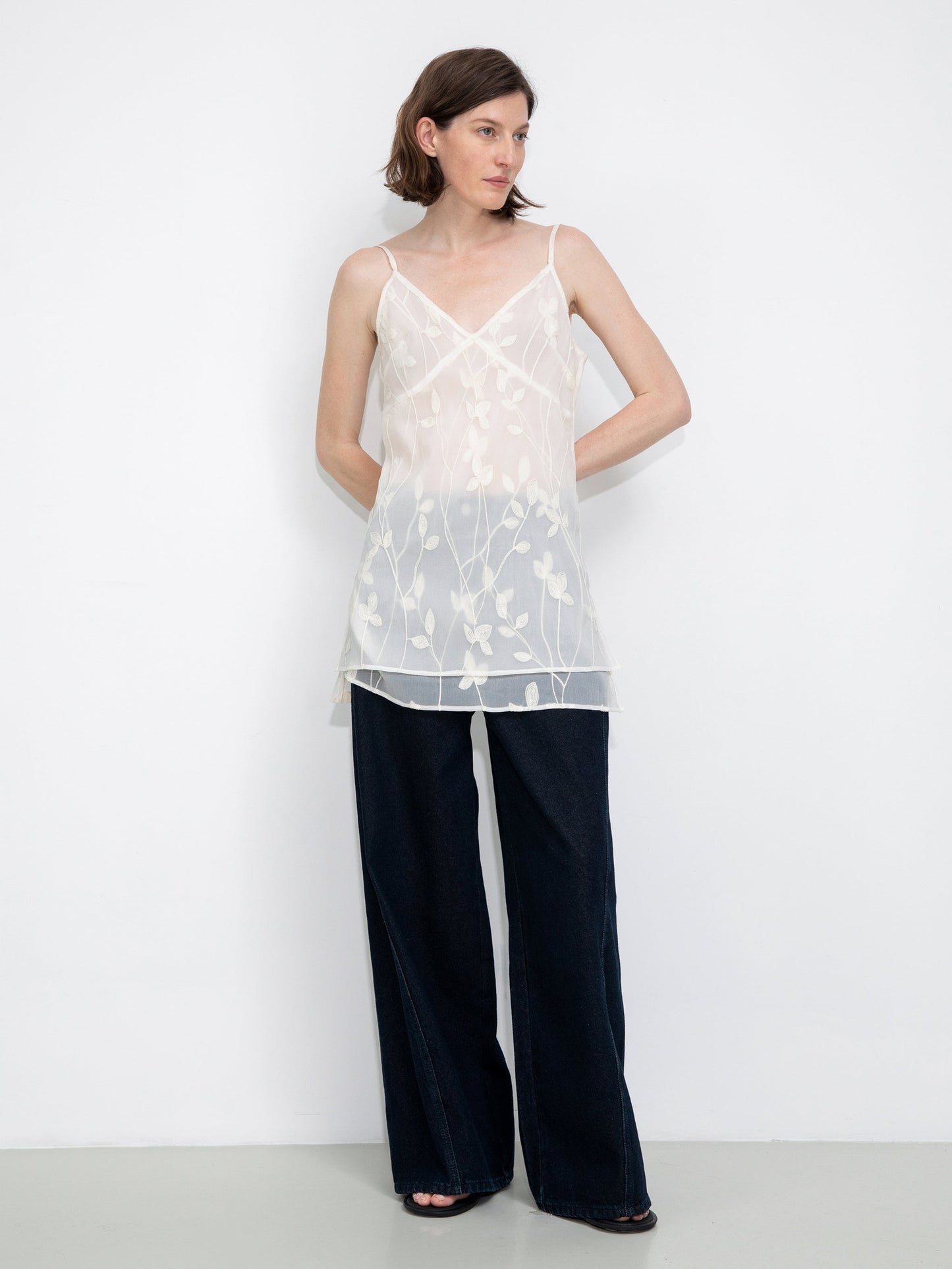 3D Crochet Floral V-Neck Cami Top