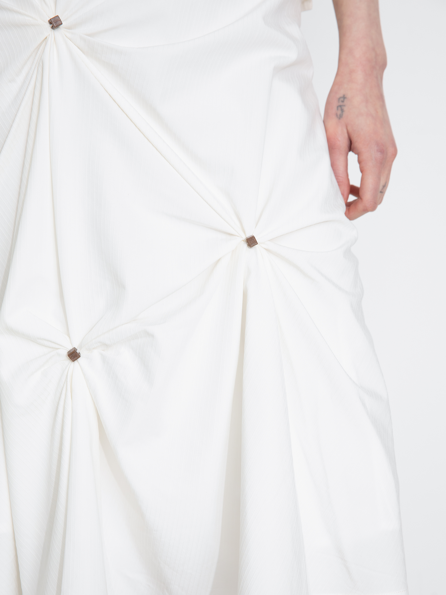 3D Pleated High-Waisted A-Line Skirt