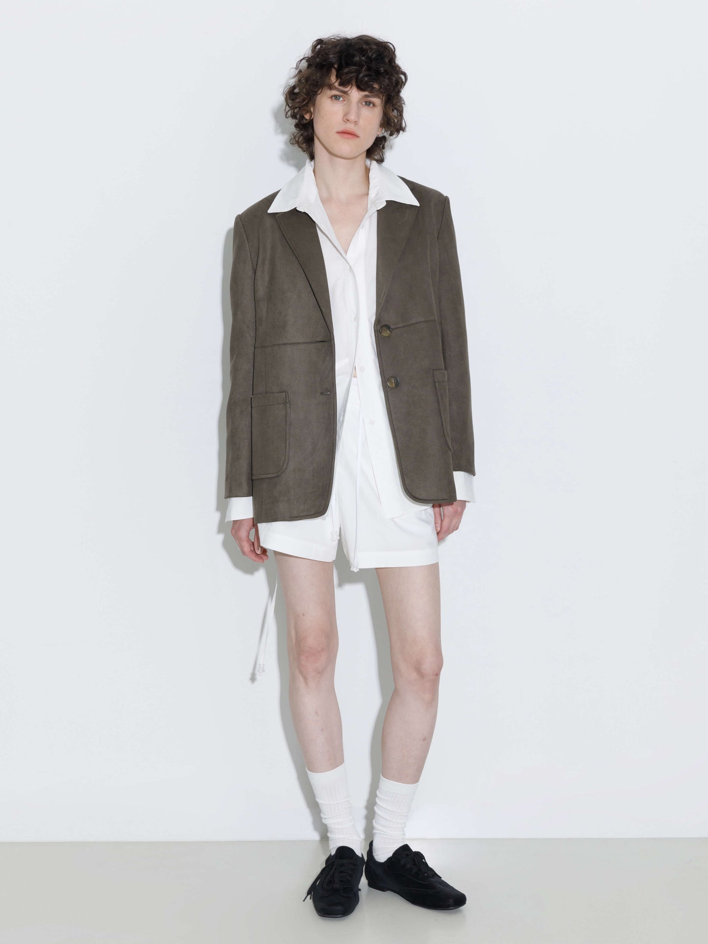 ONE BY CUBIC Silky Tailored Suede Jacket