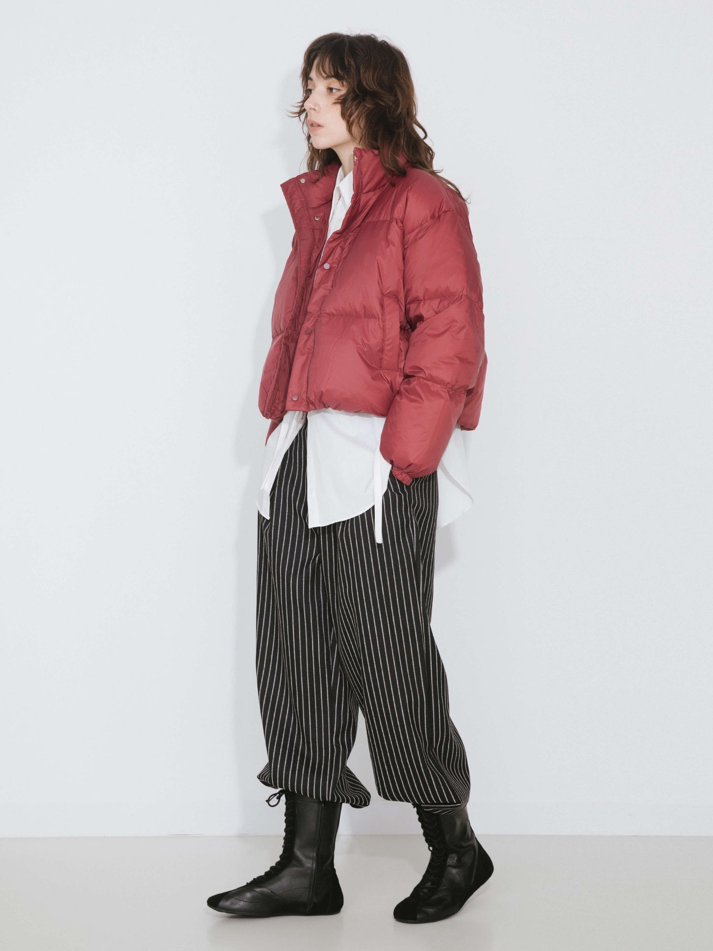 Cropped High Neck Down Coat