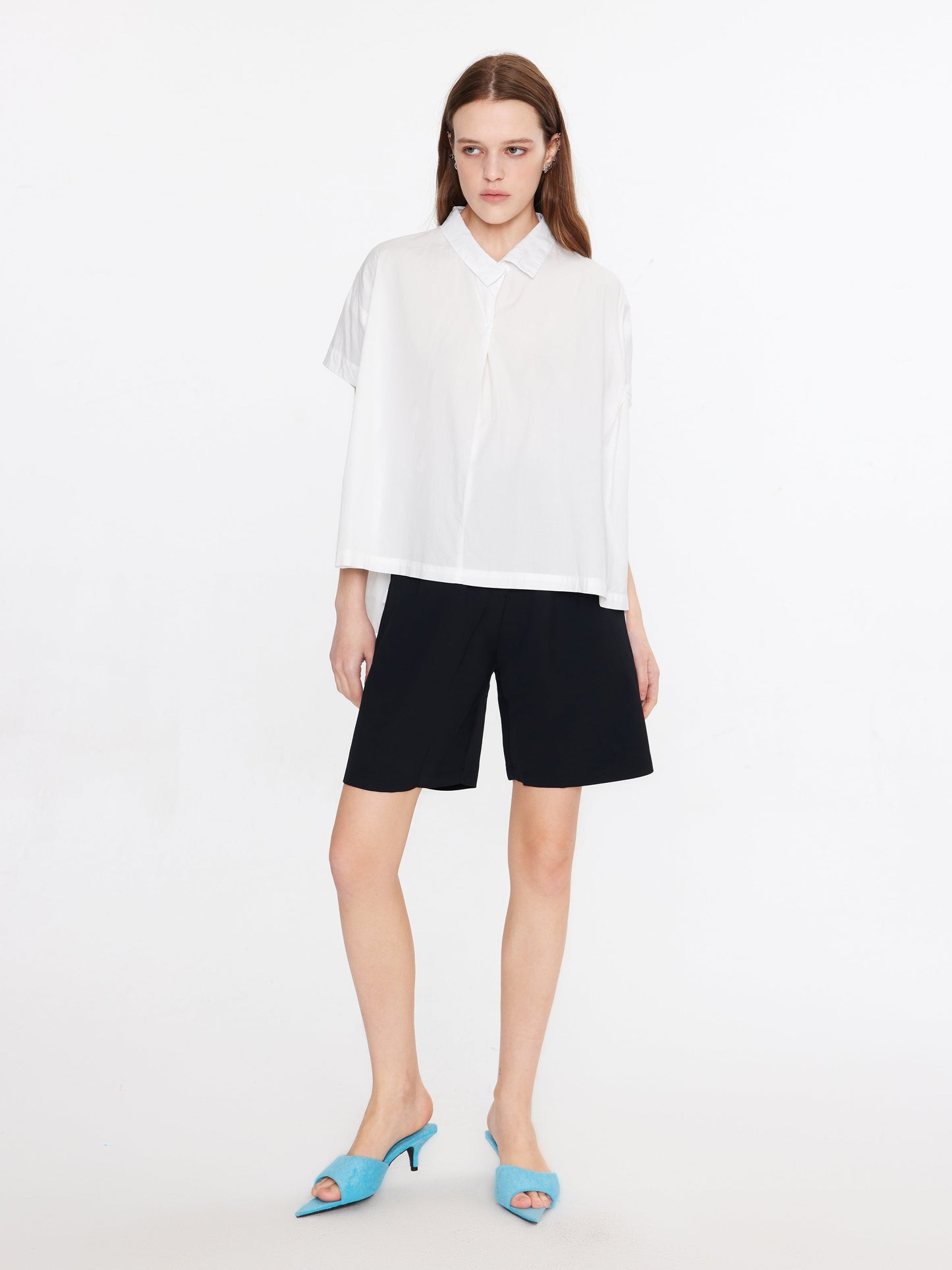 Pleated Bermuda Shorts