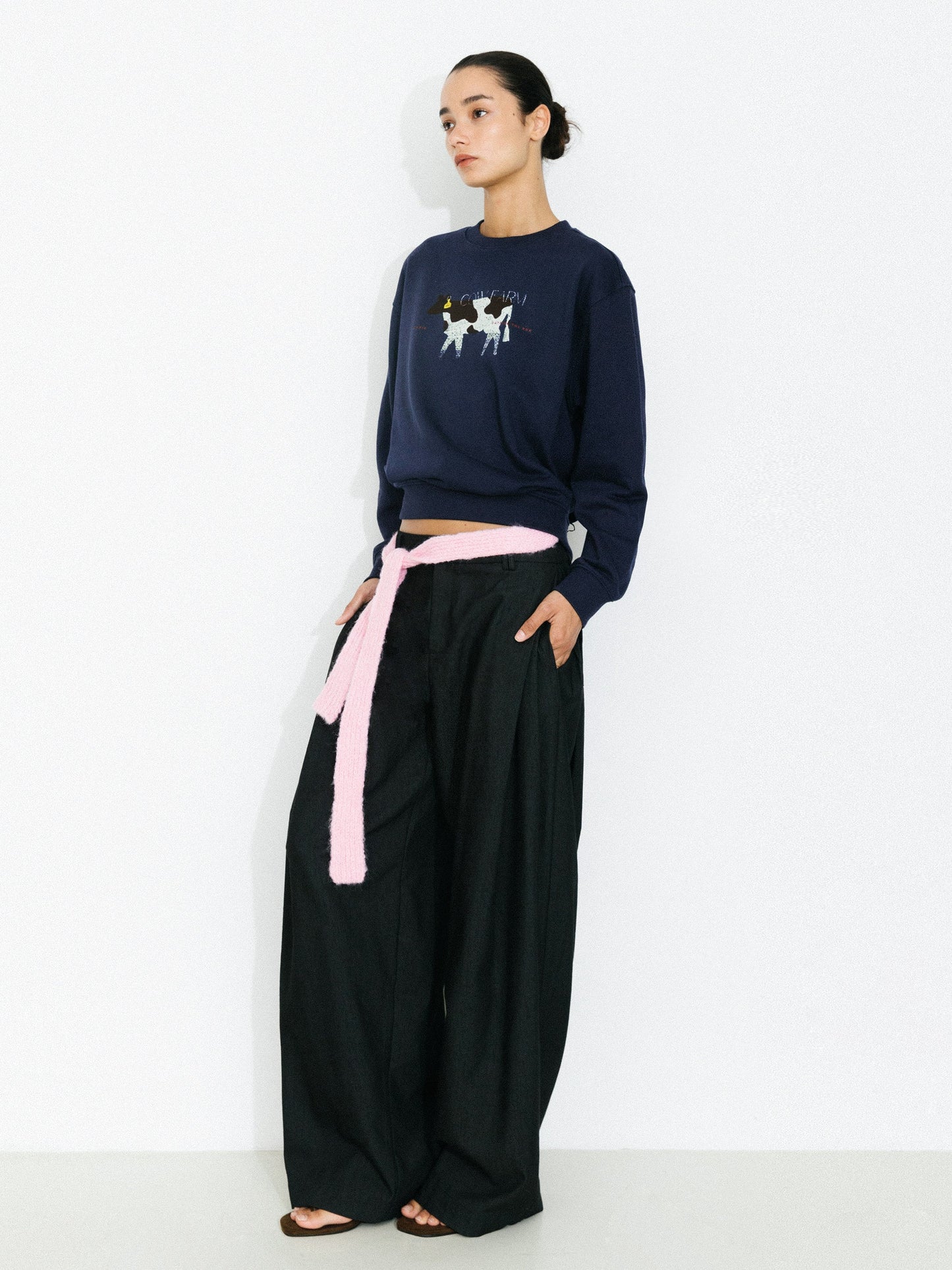 Cow Print Oversized Sweatshirt