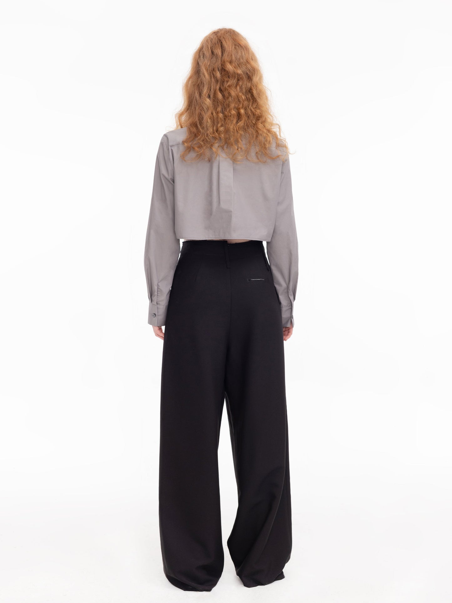 Flower Design Cropped Shirt