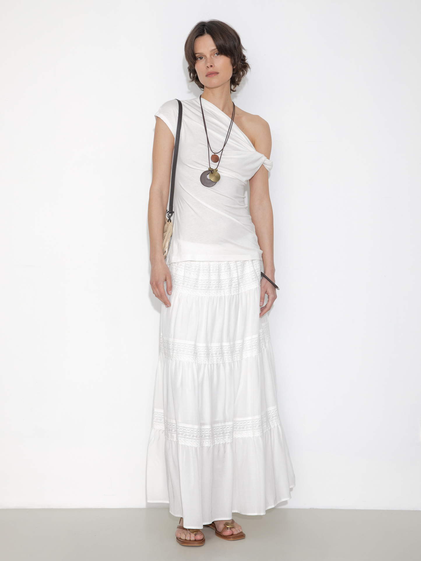 Panelled Lace Maxi Skirt