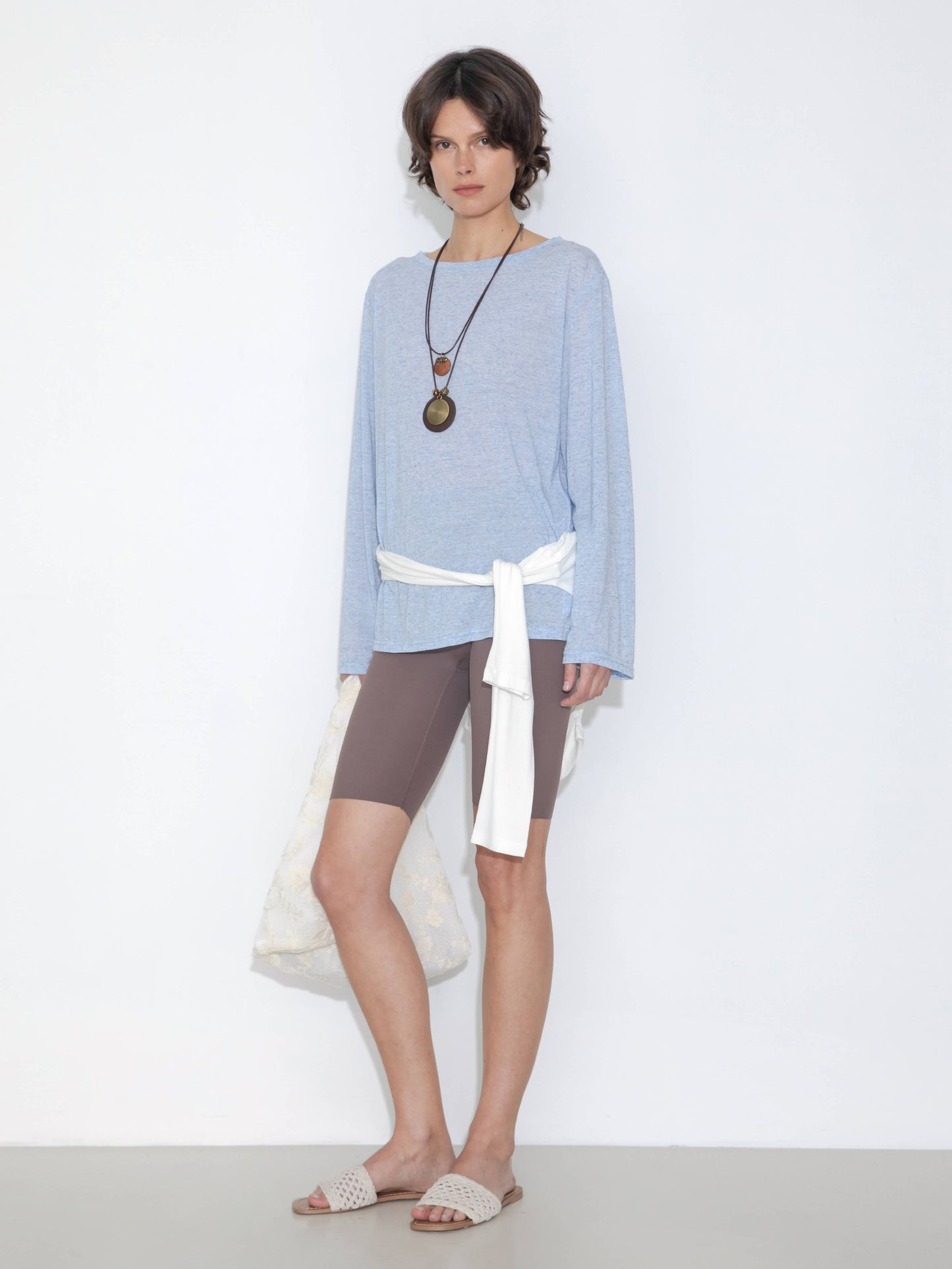 Loose Crew Neck Long Sleeve Knit Top