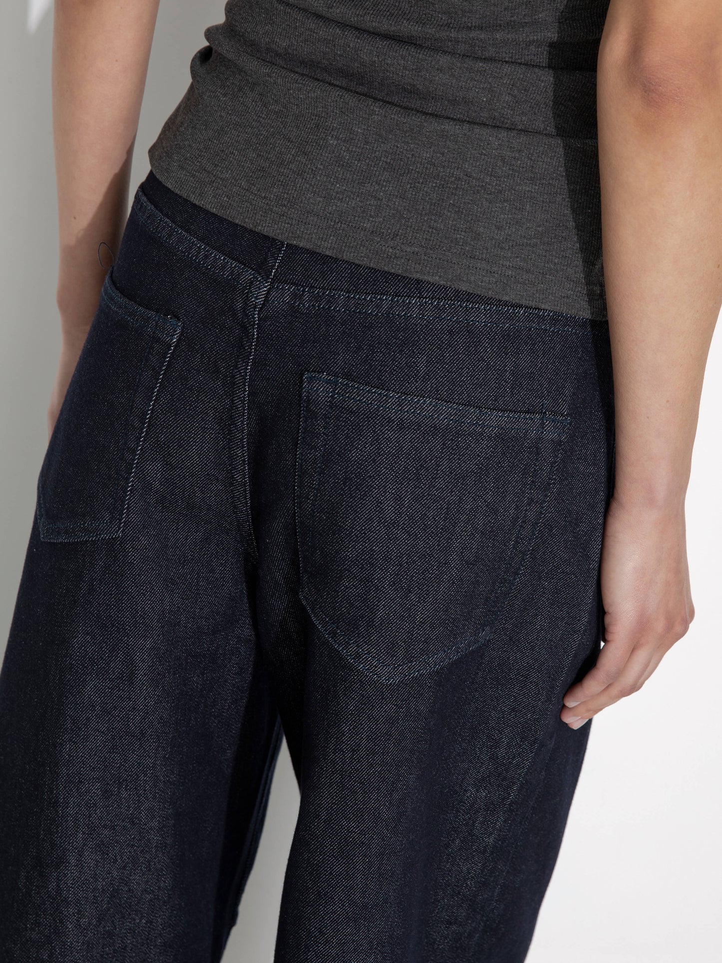 Panelled Loose-Fit Wide-Leg Tapered Jeans