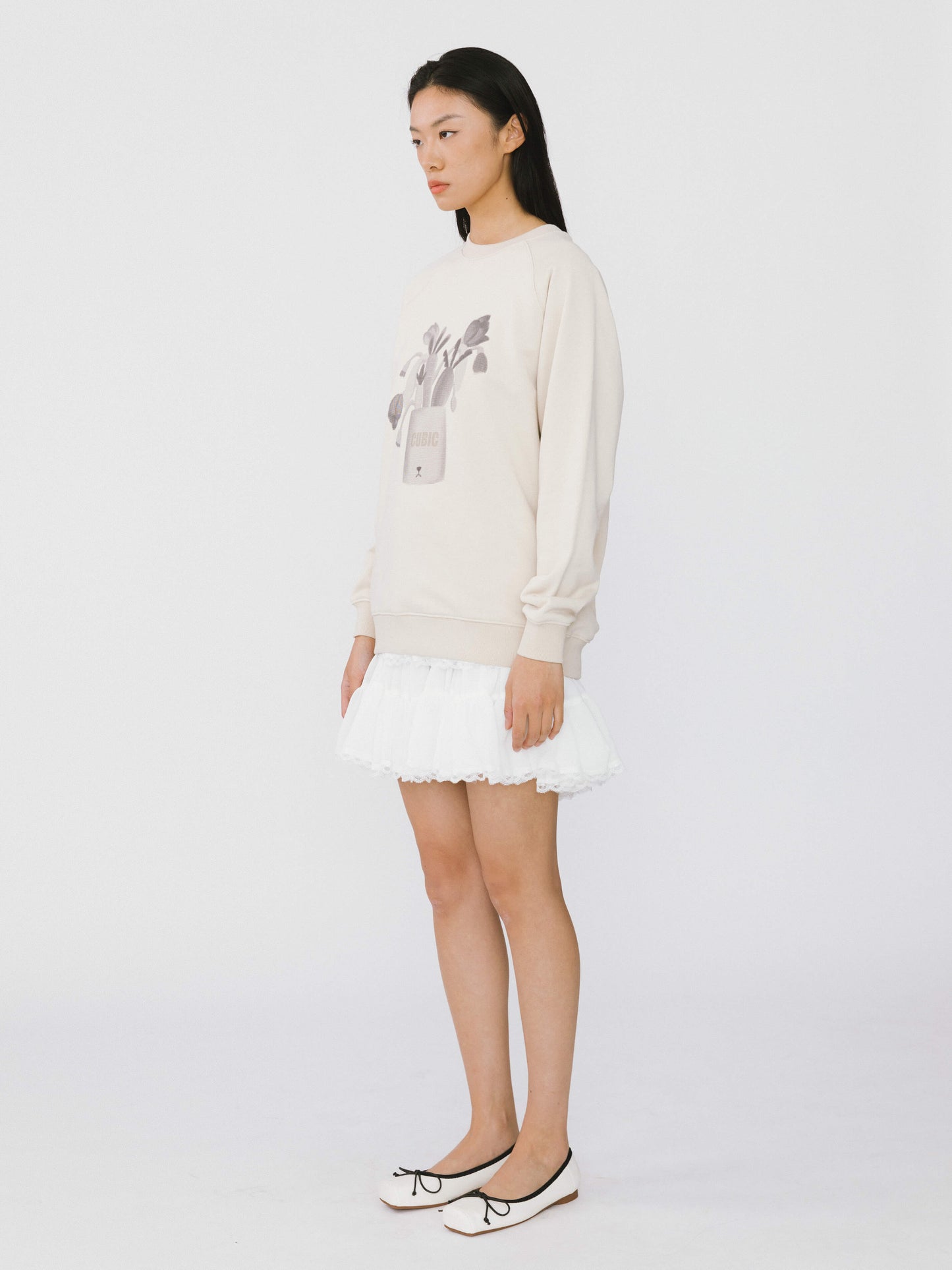 Round Neck Printed Sweatshirt