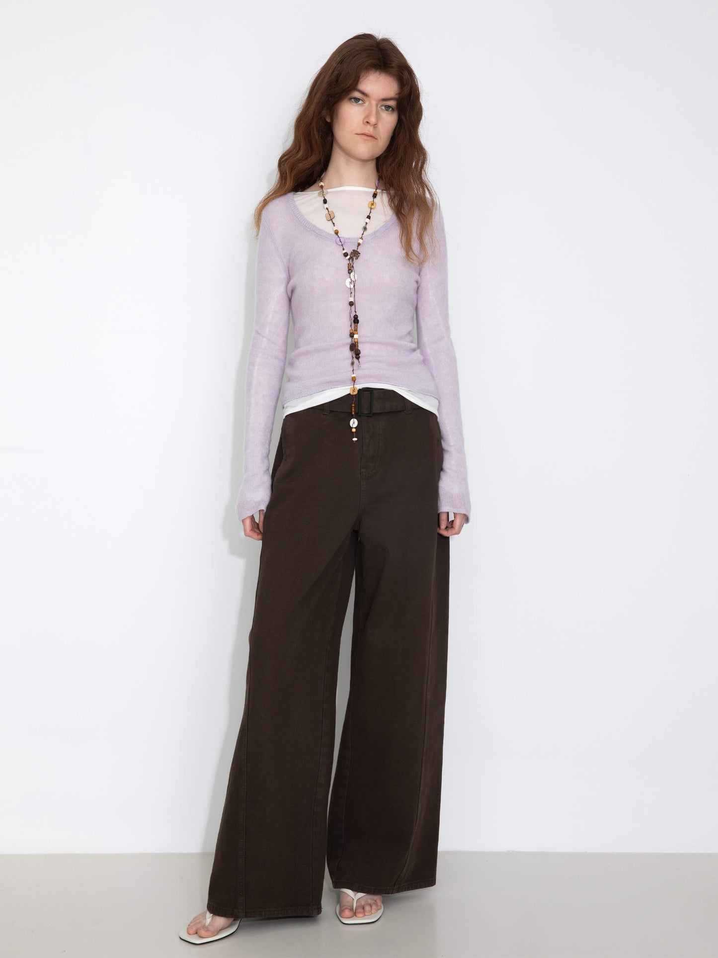 Crew Neck Slim-Fit Knitted Top