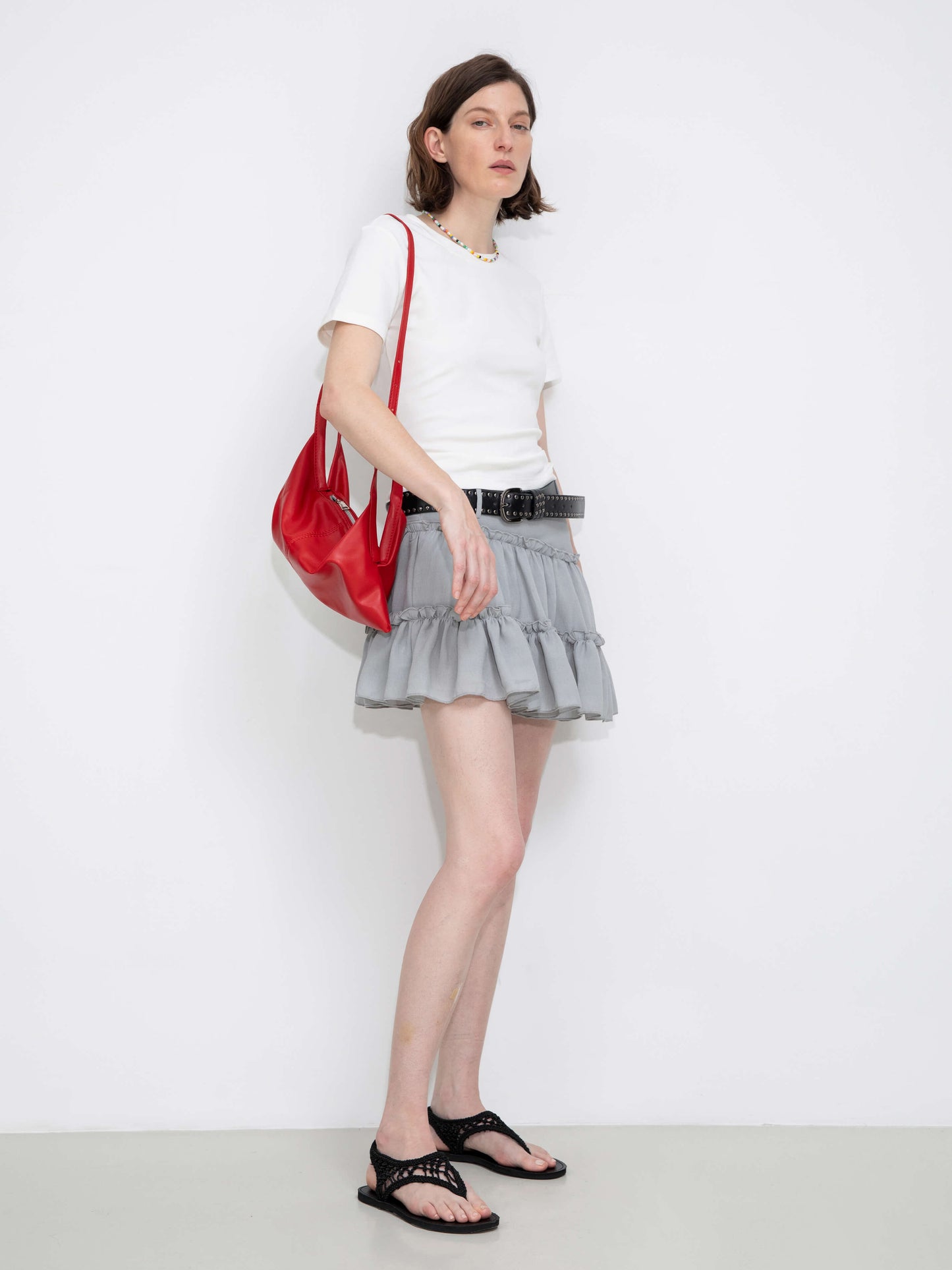 Asymmetrical Ruffled Mini Skirt