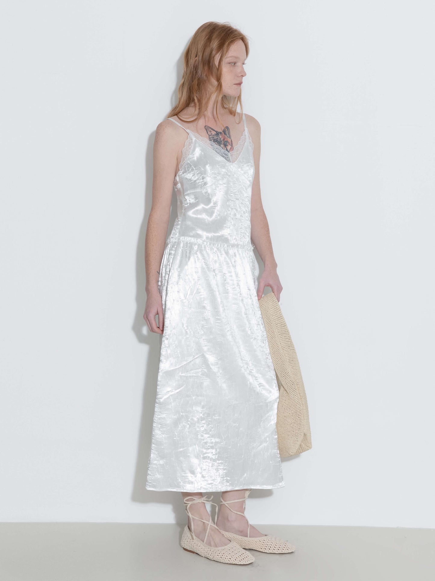 Lace Neck Sling Dress
