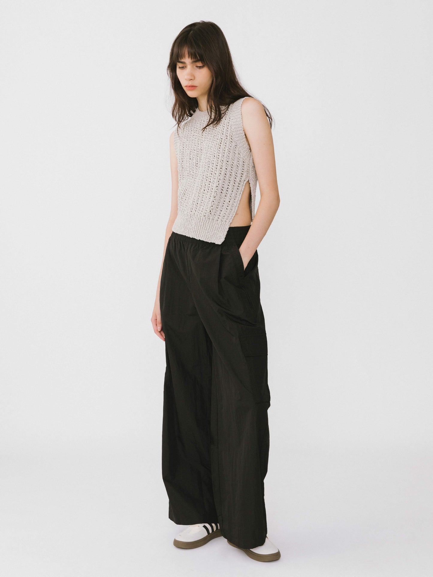 Elasticated Wide Leg Cargo Trousers