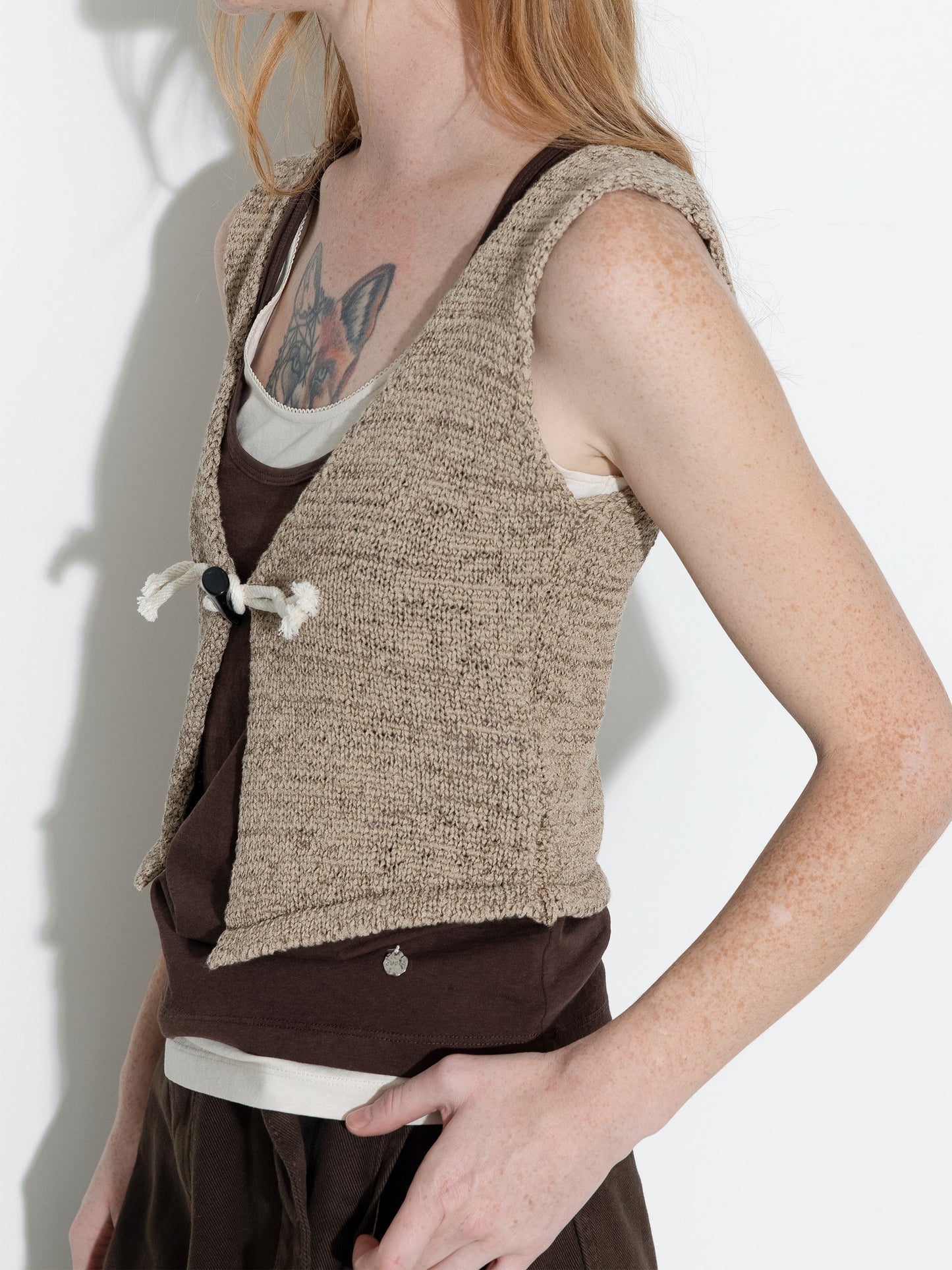 Vintage Toggle Button Knitted Cardigan Vest