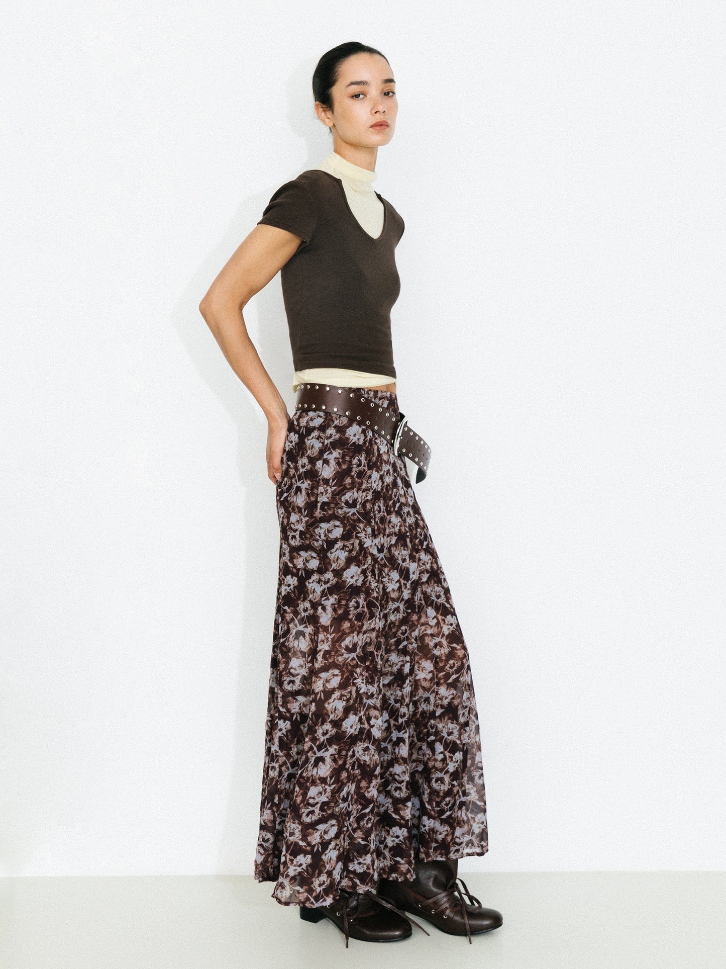 Floral A-Line Maxi Skirt