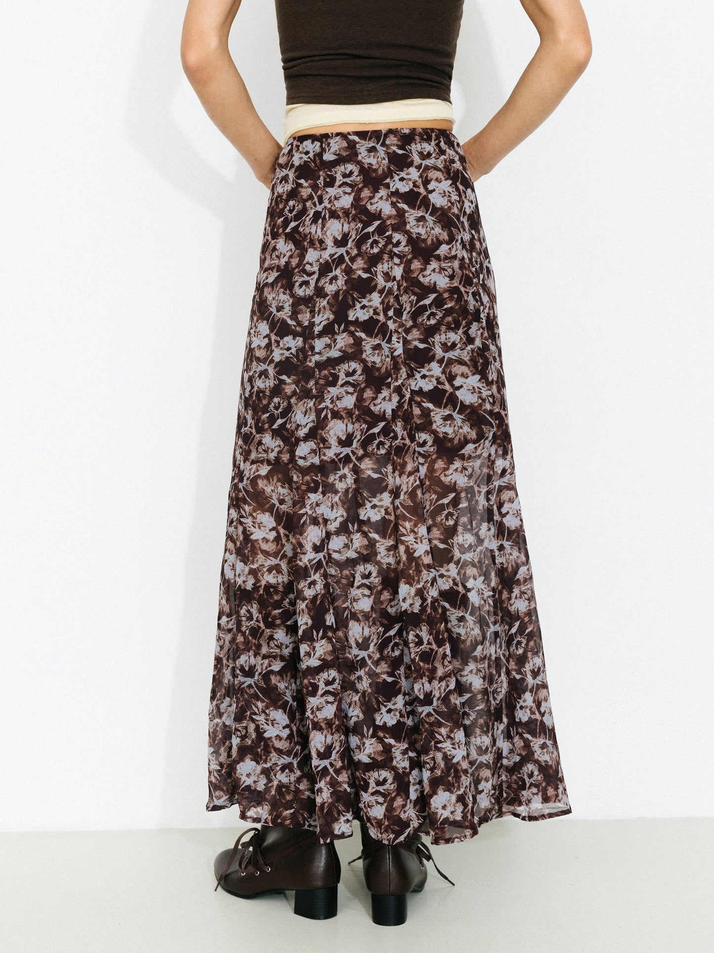 Floral A-Line Maxi Skirt