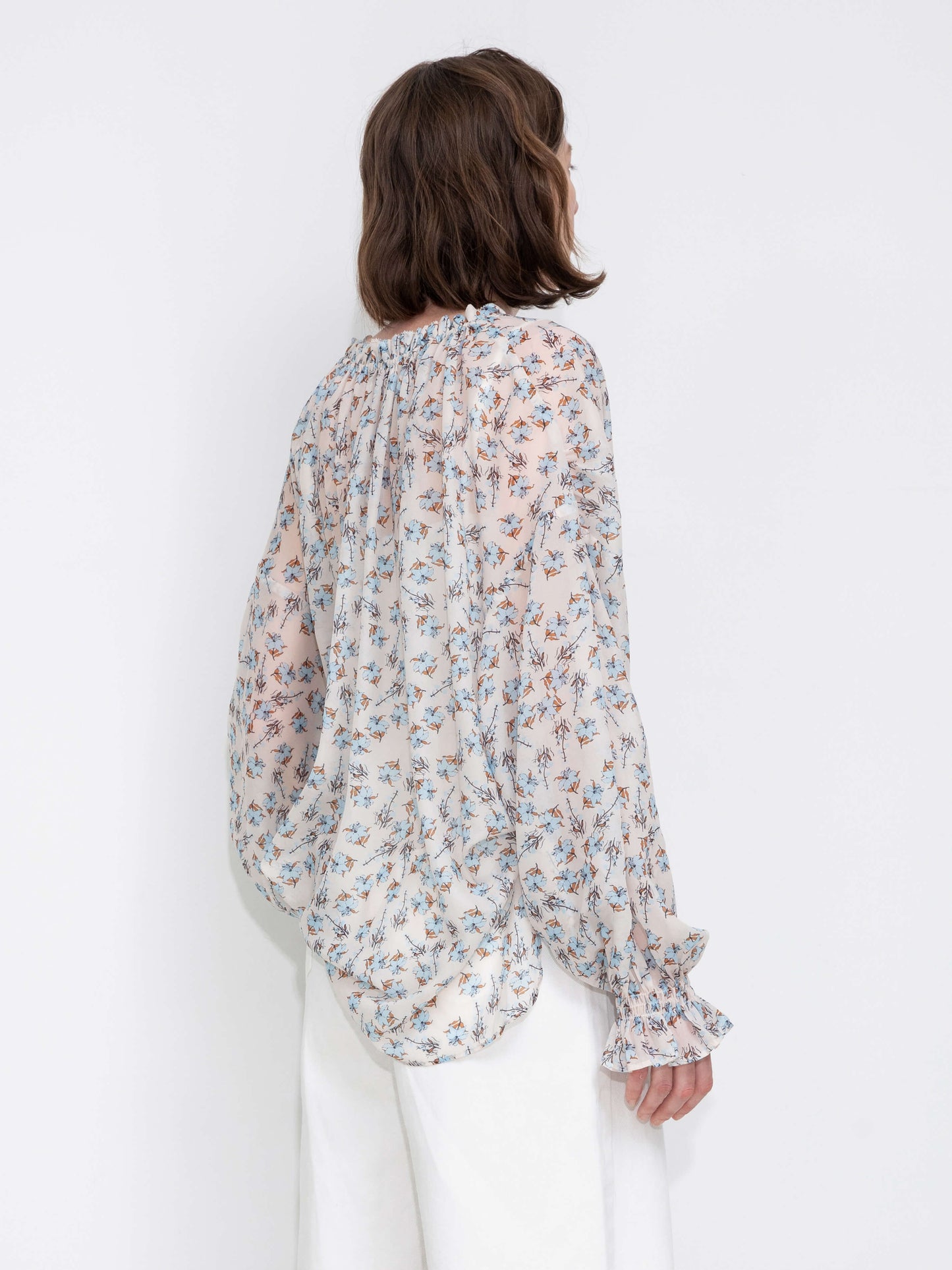 V-Neck Flowy Floral Blouse