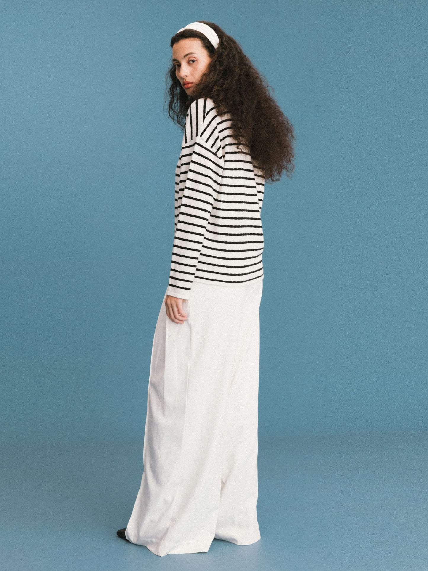 ONE BY CUBIC Striped Wool Knitted Jumper