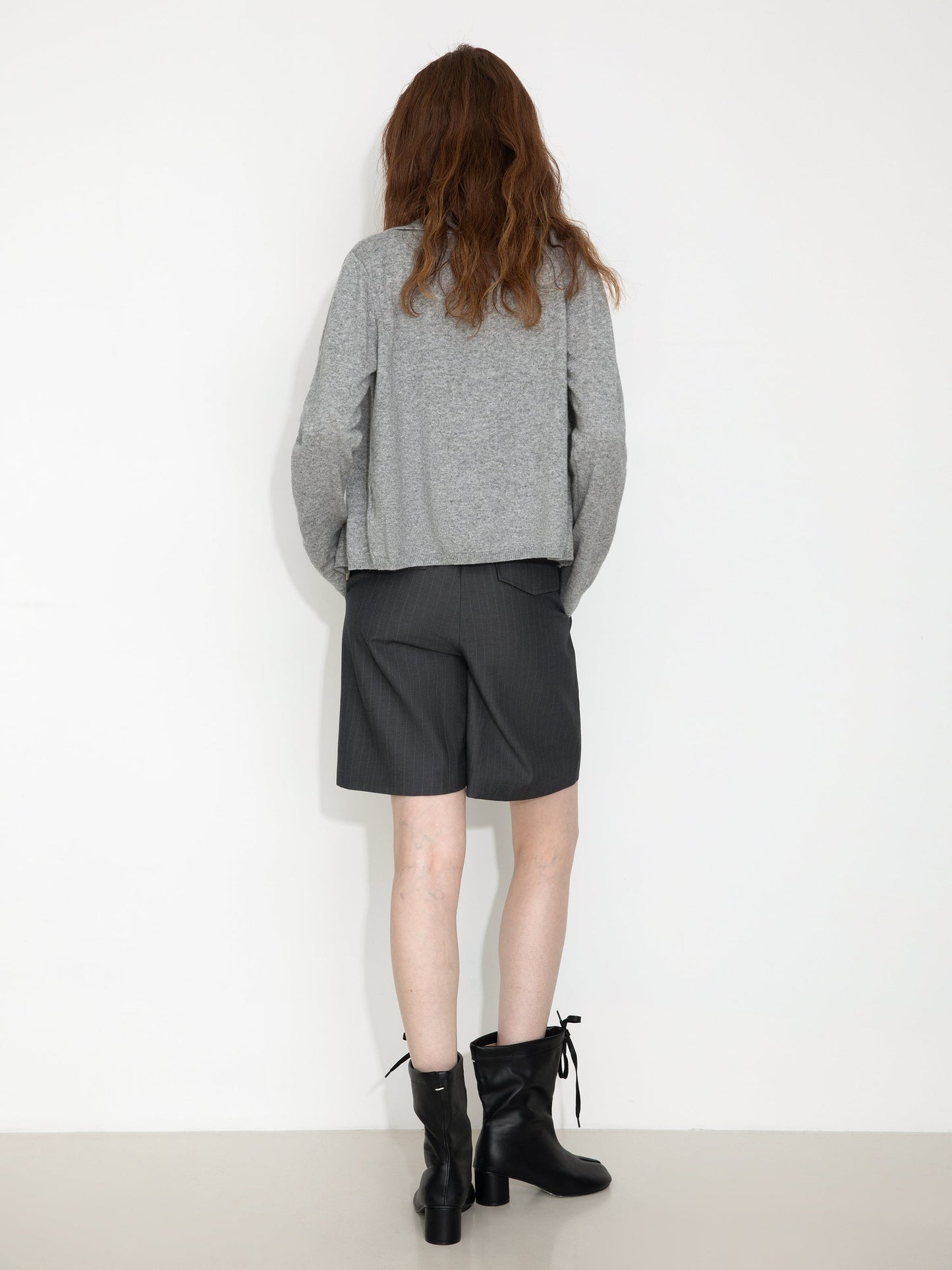 Zip-Up Collared Cropped Knit Cardigan & Vest Set