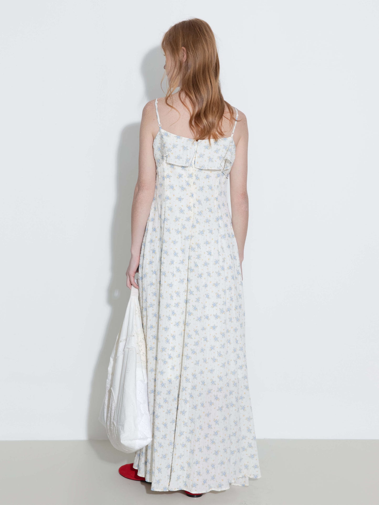 Waist Gathered Floral Sling Dress