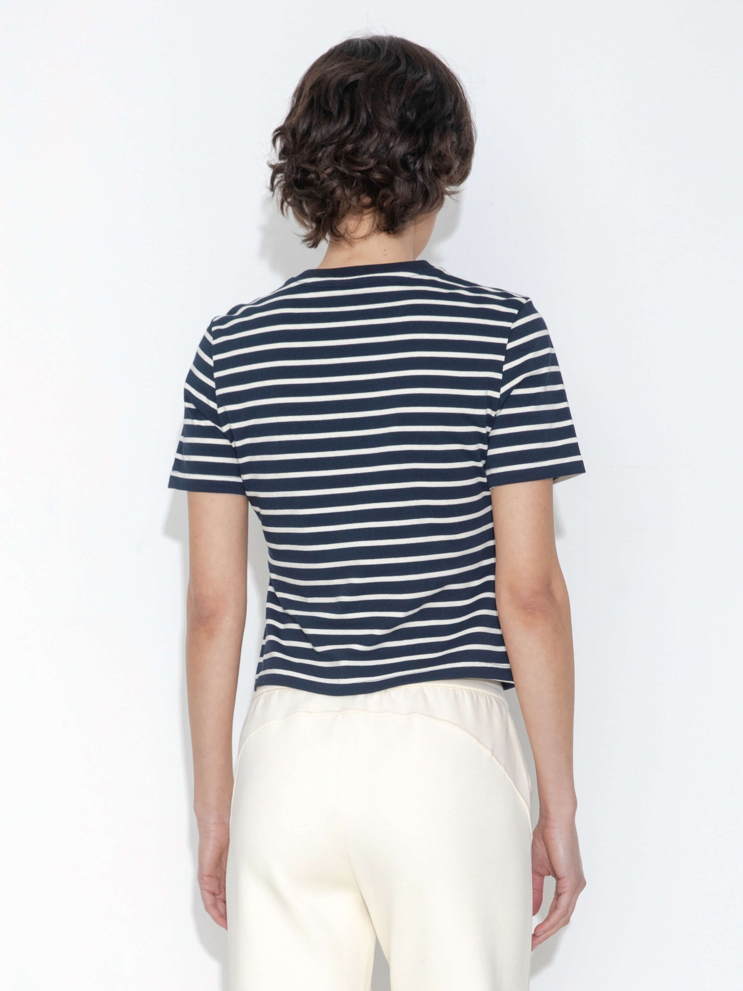 C by CUBIC Striped Basic Cotton T-Shirt