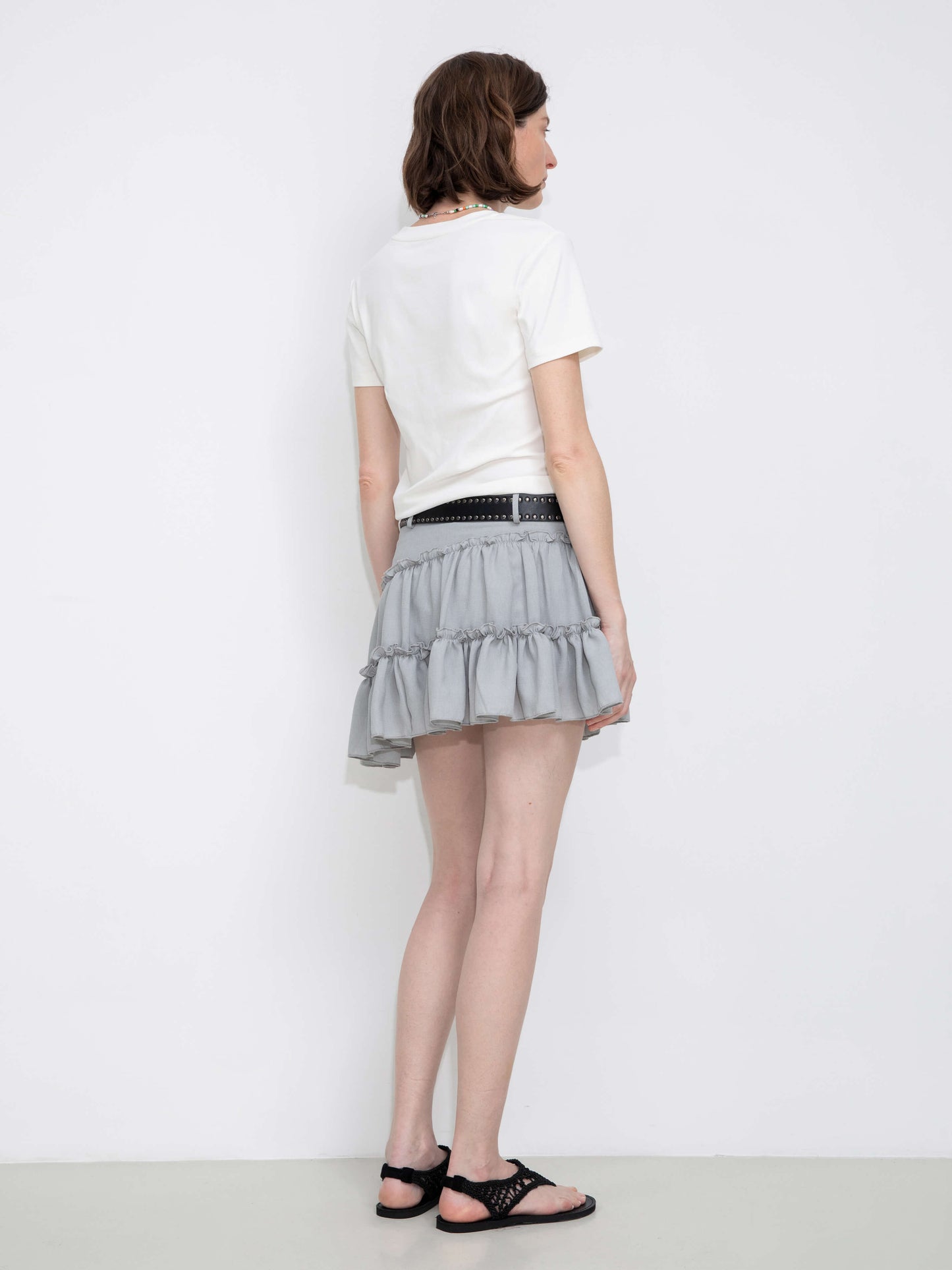 Asymmetrical Ruffled Mini Skirt