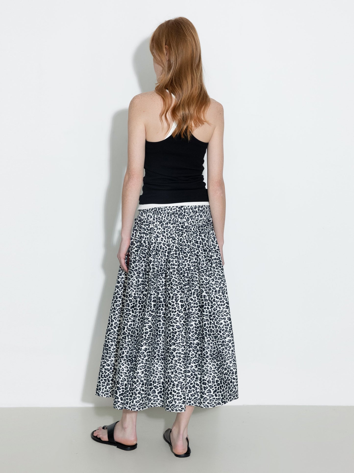 100% Cotton Leopard Print A-Line Skirt
