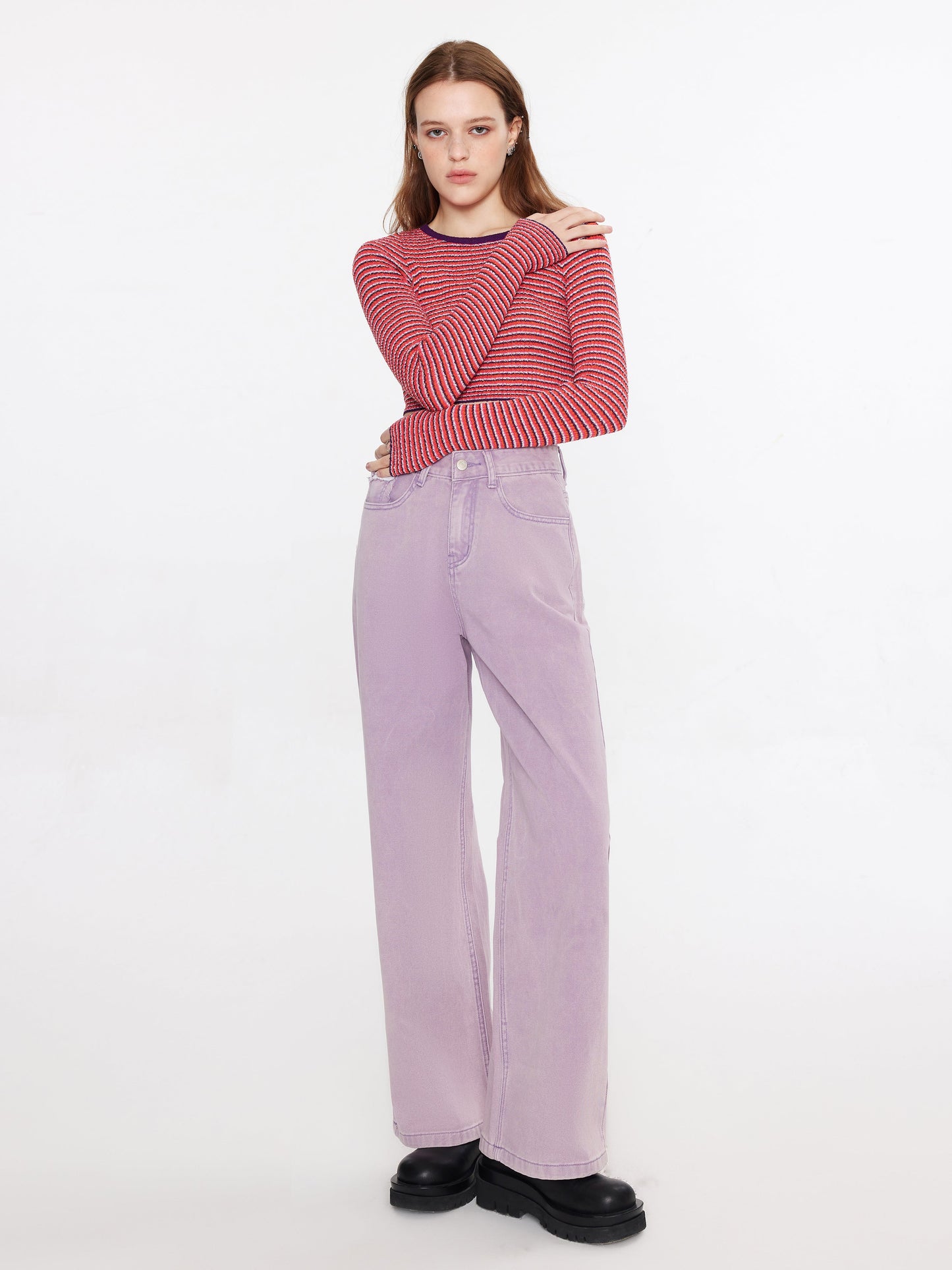 Striped Fitted Long Sleeve Top