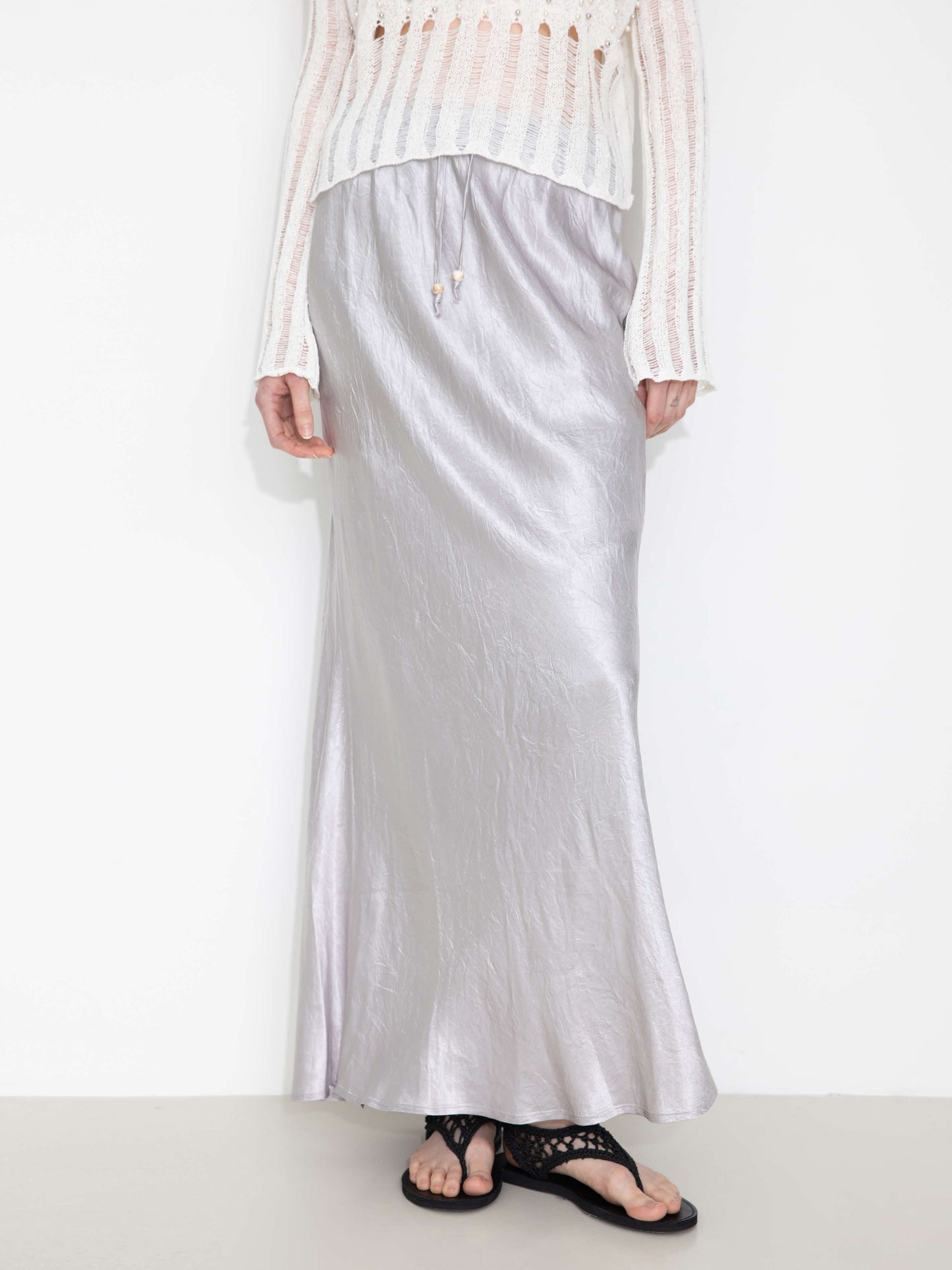 100% Heavyweight Acetate Bias Cut Skirt