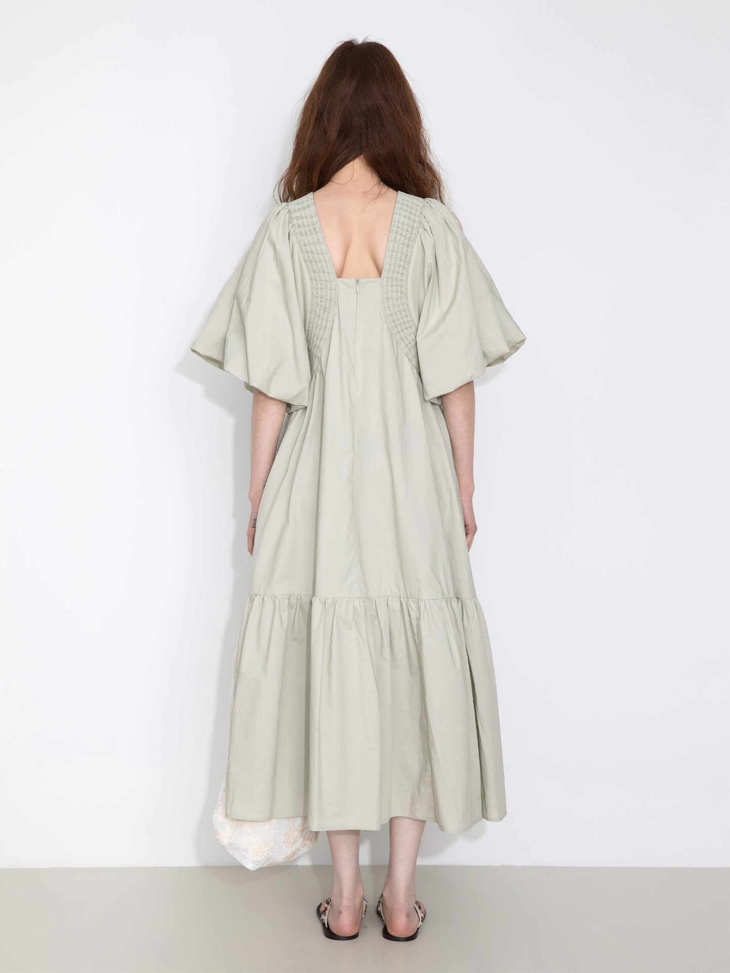 100% Cotton Puff Sleeve Loose-Fit Vacation Dress