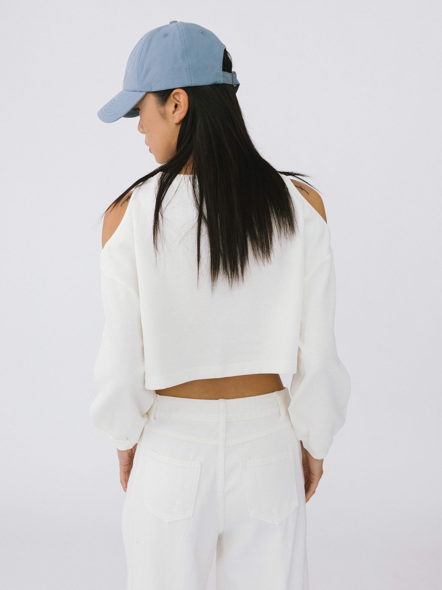 Shoulder Cut Out Crop Top