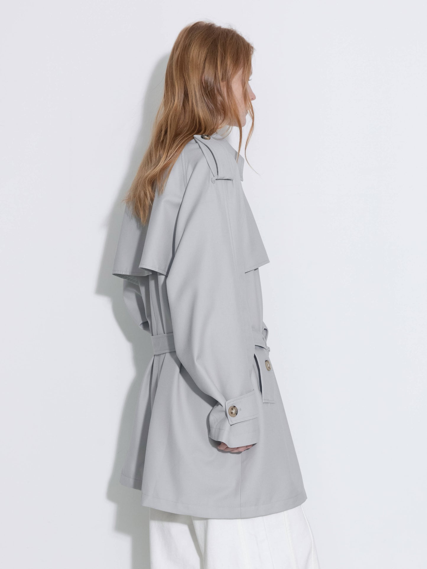 Oversized Mid-Length Trench Coat with Belt