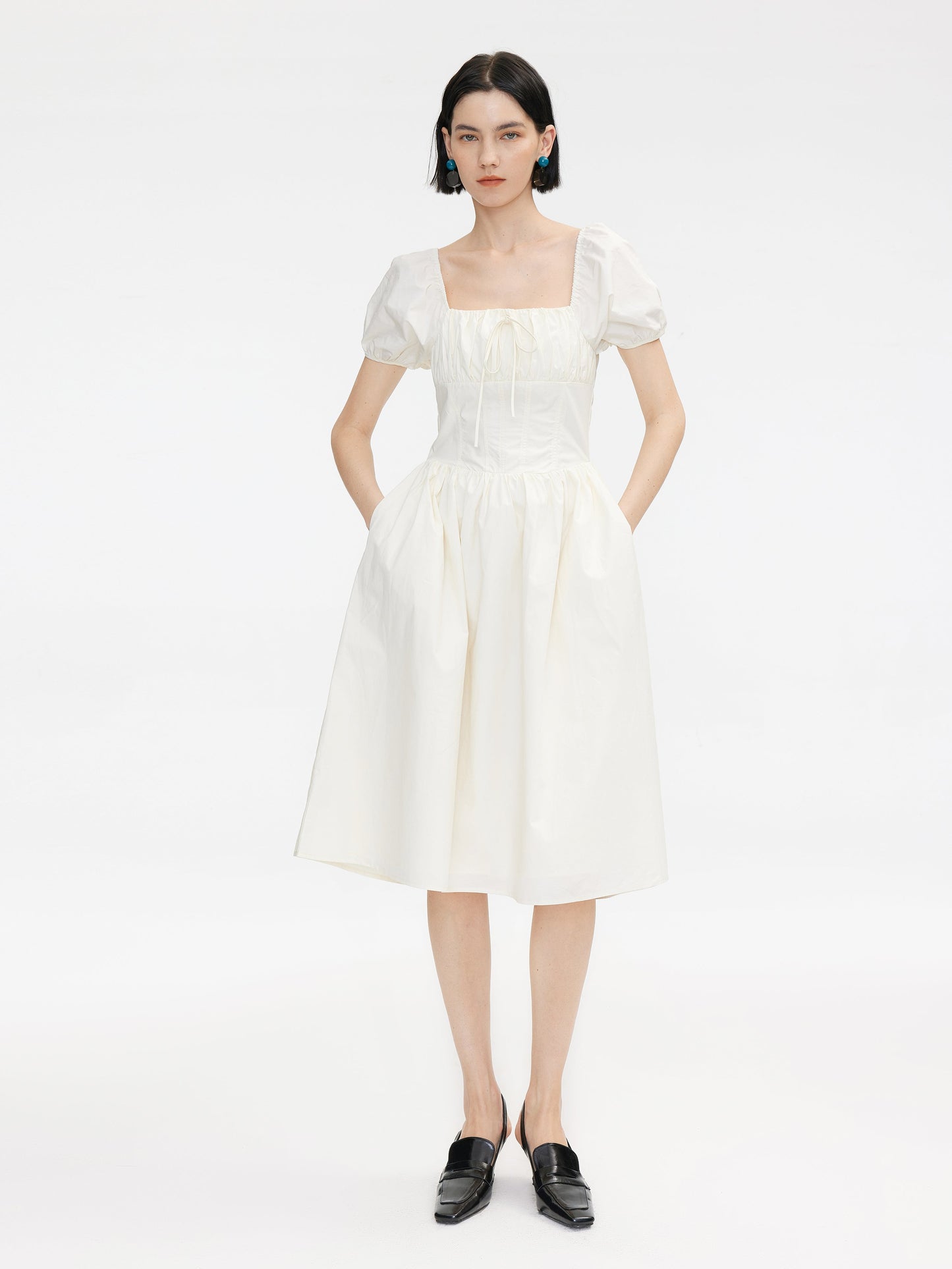 Puff Sleeve Retro Dress