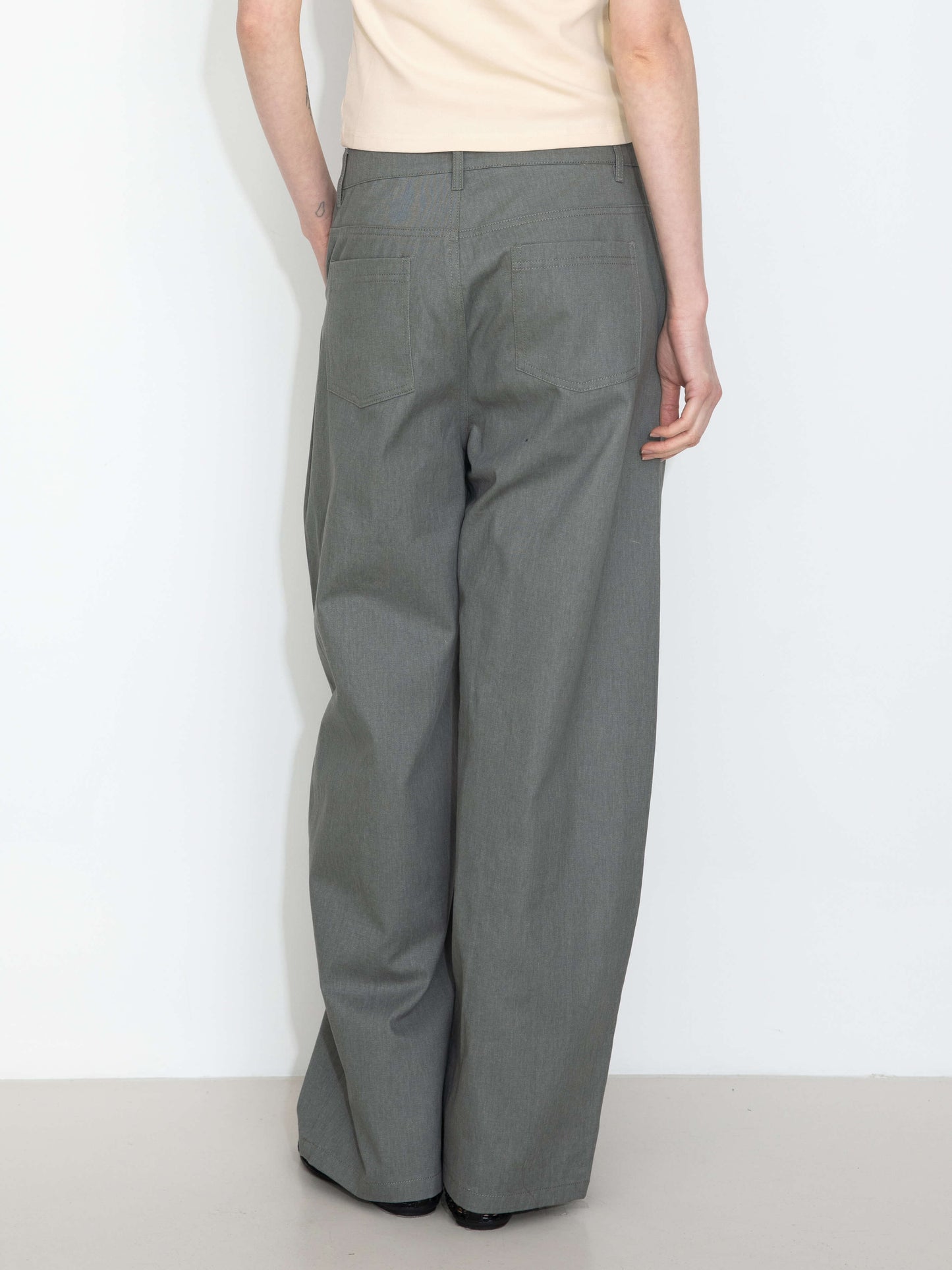 100% Cotton Draped Oversized Wide-Leg Casual Pants